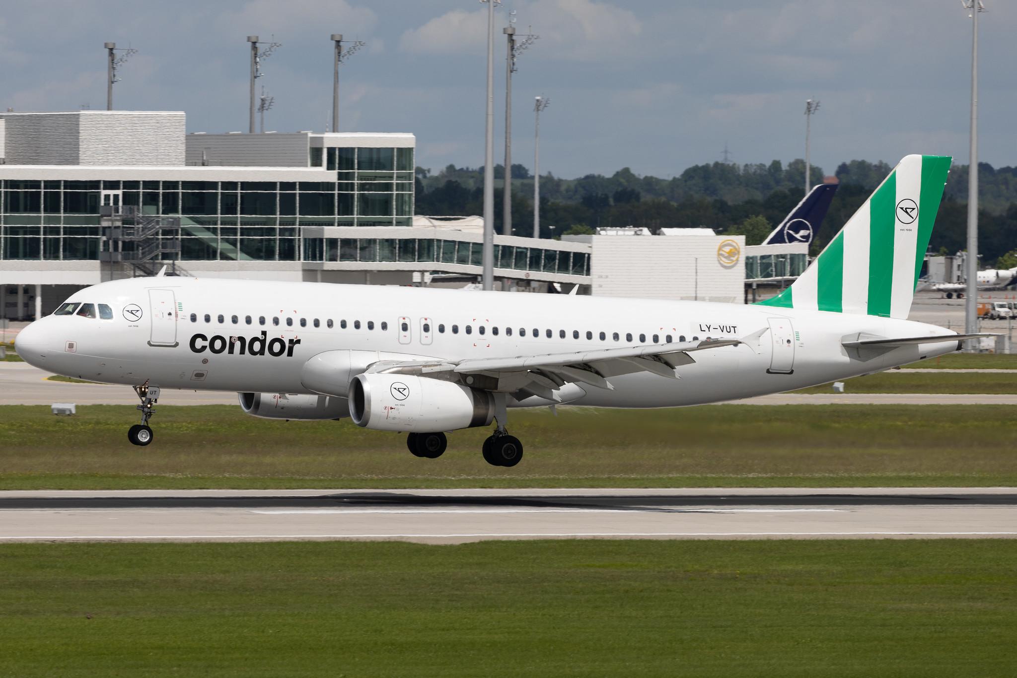 Munich Airport: Condor (DE / CFG) | Operator: Heston Airlines | Airbus A320-232 A320 | LY-VUT | MSN 03275