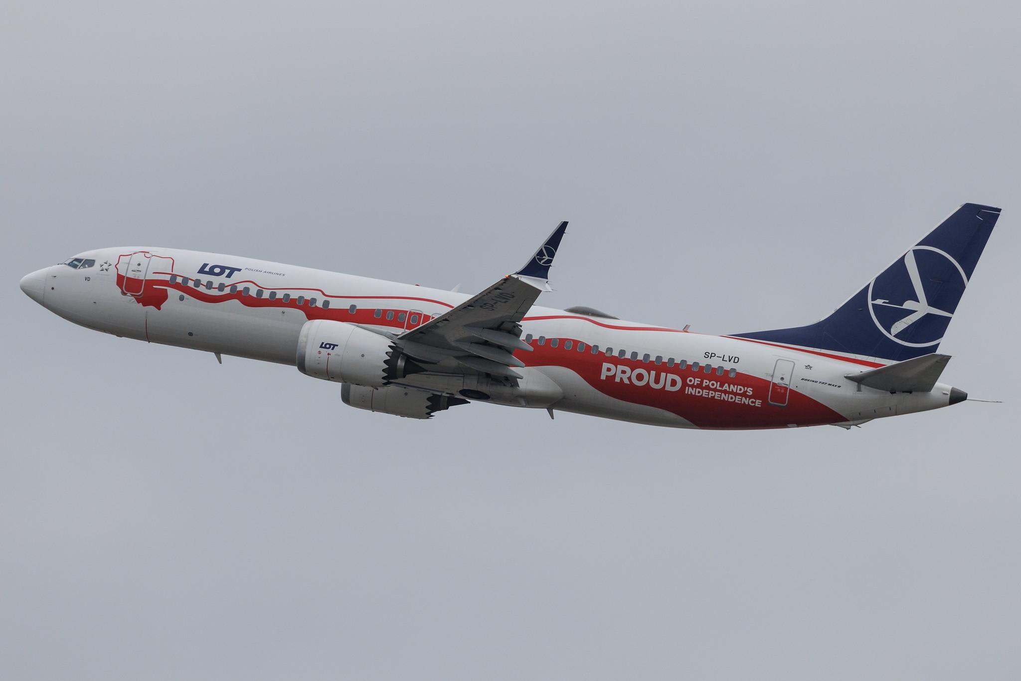 London Heathrow: LOT (LO / LOT) | Livery: Independence Livery | Boeing 737 MAX 8 B38M | SP-LVD | MSN 64069