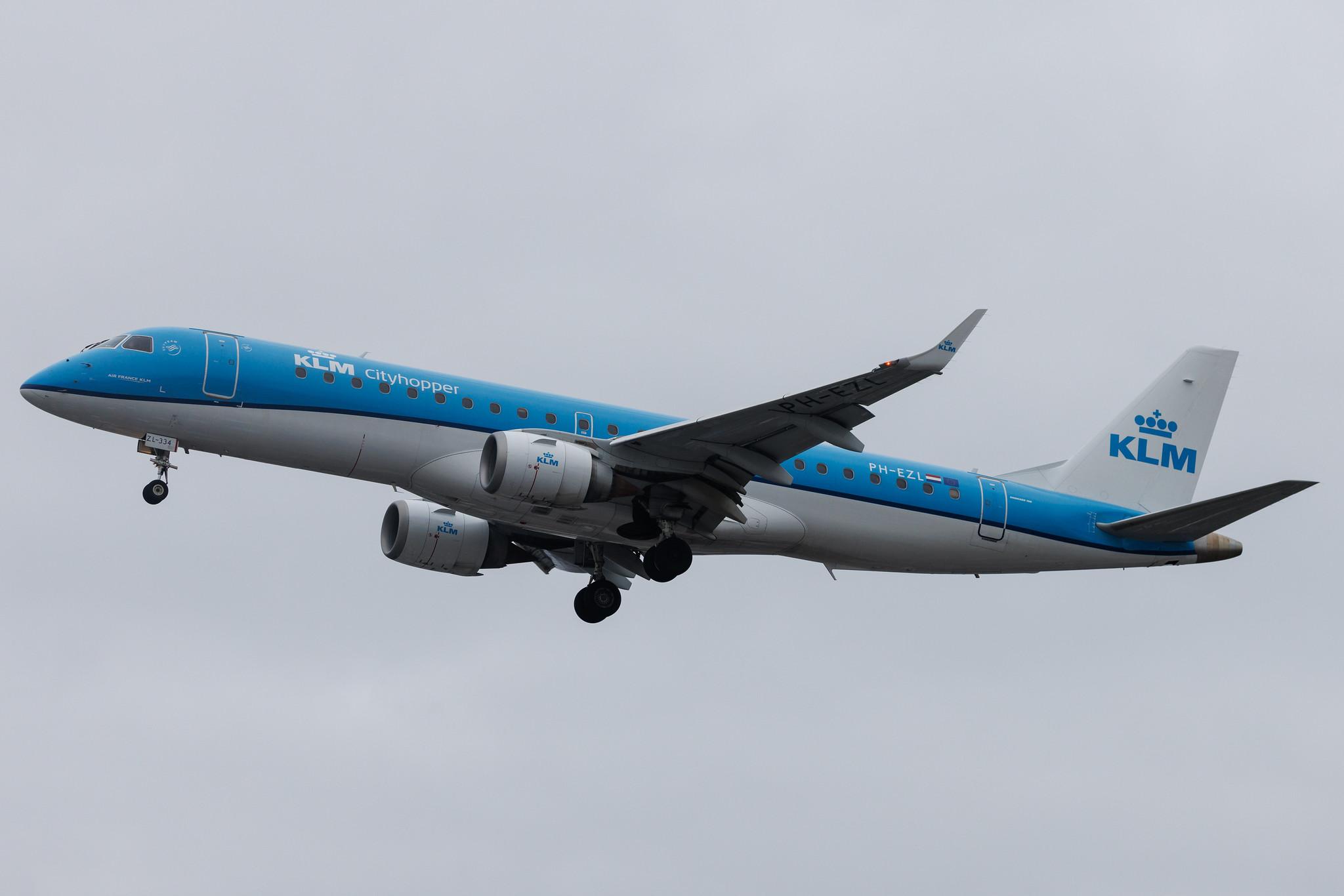 London Heathrow: KLM (KL / KLM) | Operator: KLM Cityhopper | Embraer E190STD E190 | PH-EZL | MSN 19000334