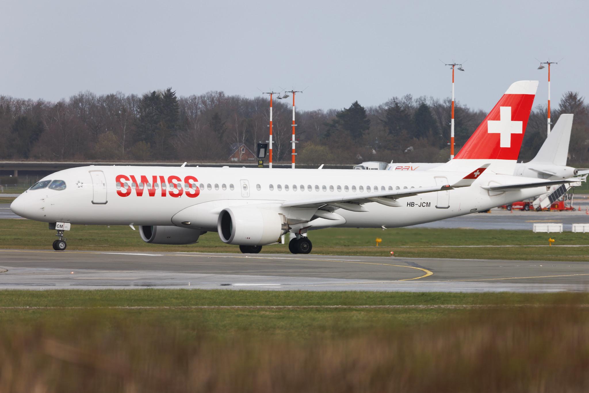 Hamburg Airport: Swiss (LX / SWR) | Airbus A220-300 BCS3 | HB-JCM | MSN 55030