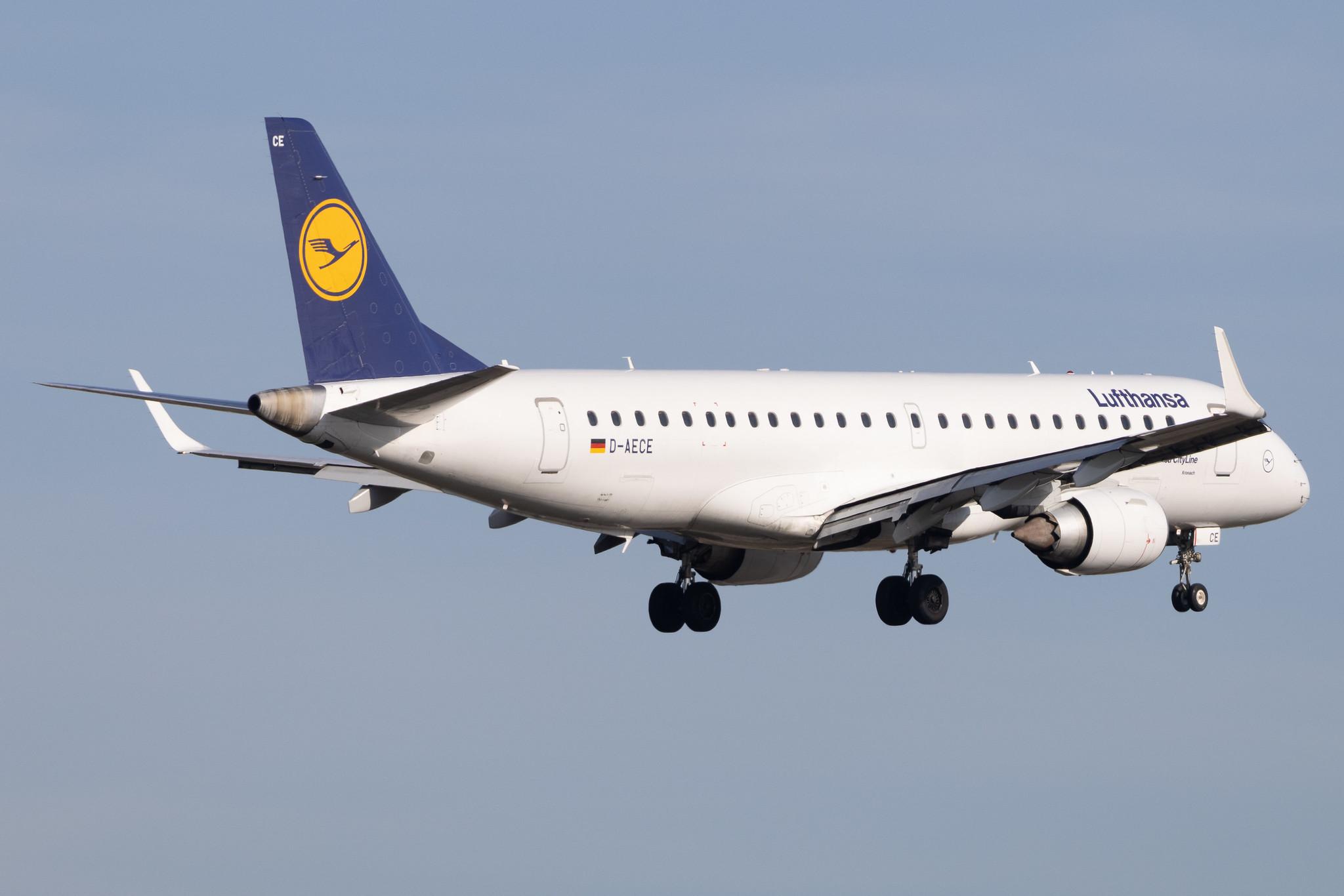 Frankfurt Airport: Lufthansa (LH / DLH) | Operator: Lufthansa CityLine | Embraer E190LR E190 | D-AECE | MSN 19000341