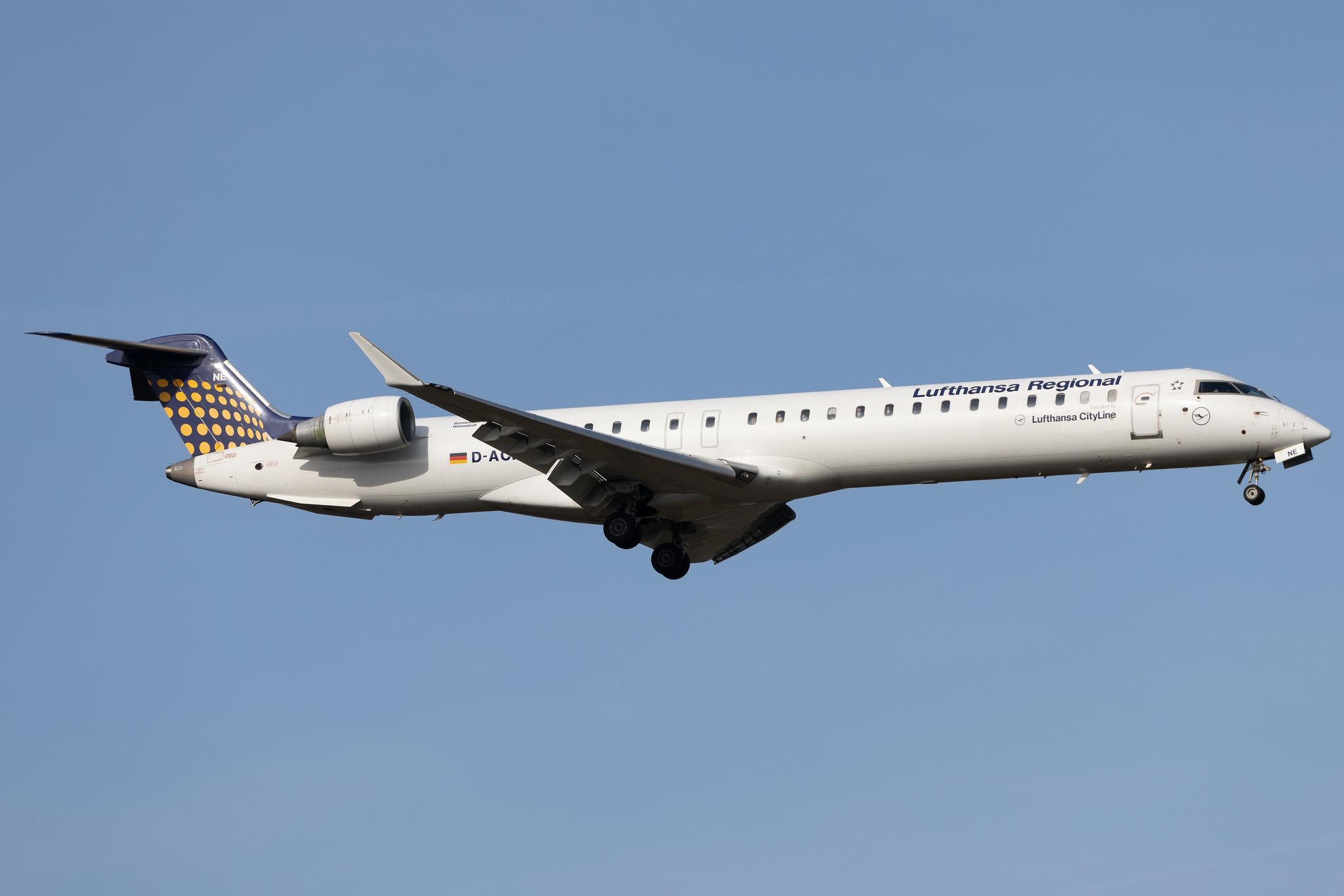 Frankfurt Airport: Lufthansa (LH / DLH) | Operator: Lufthansa CityLine | Mitsubishi CRJ-900LR CRJ9 | D-ACNE | MSN 15241