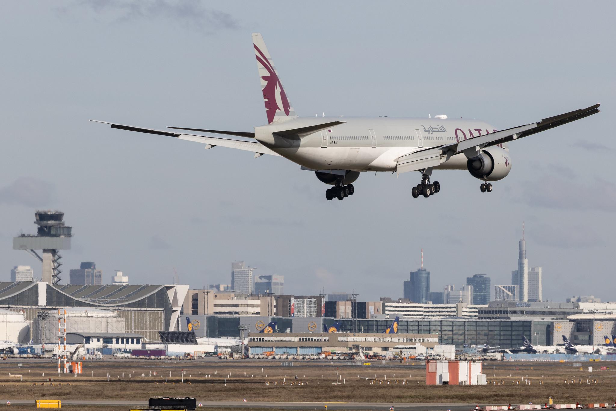 Frankfurt Airport: Qatar Airways (QR / QTR) | Boeing 777-3DZ(ER) B77W | A7-BAI | MSN 36095