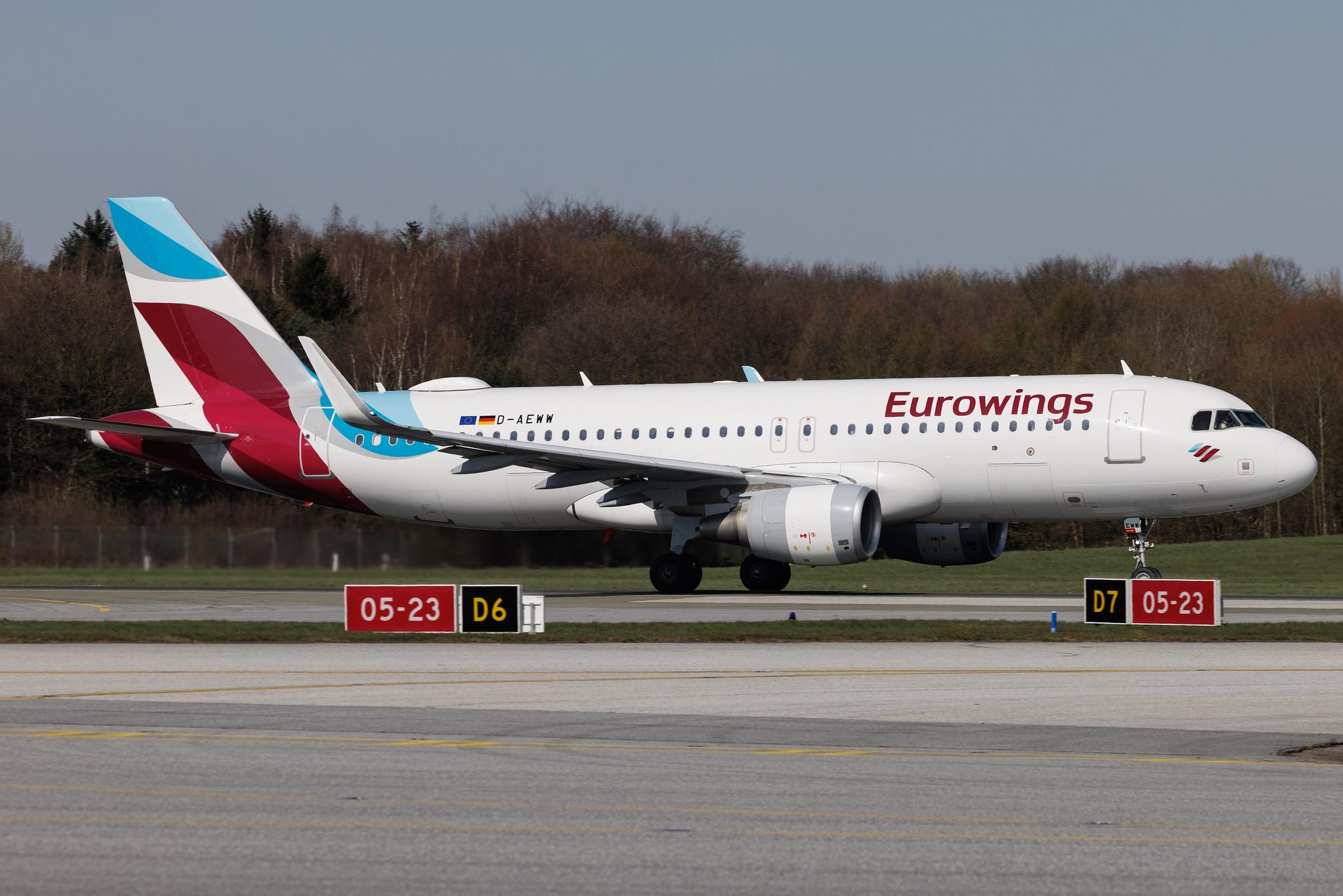 Hamburg Airport: Eurowings (EW / EWG) | Airbus A320-214 A320 | D-AEWW | MSN 7615