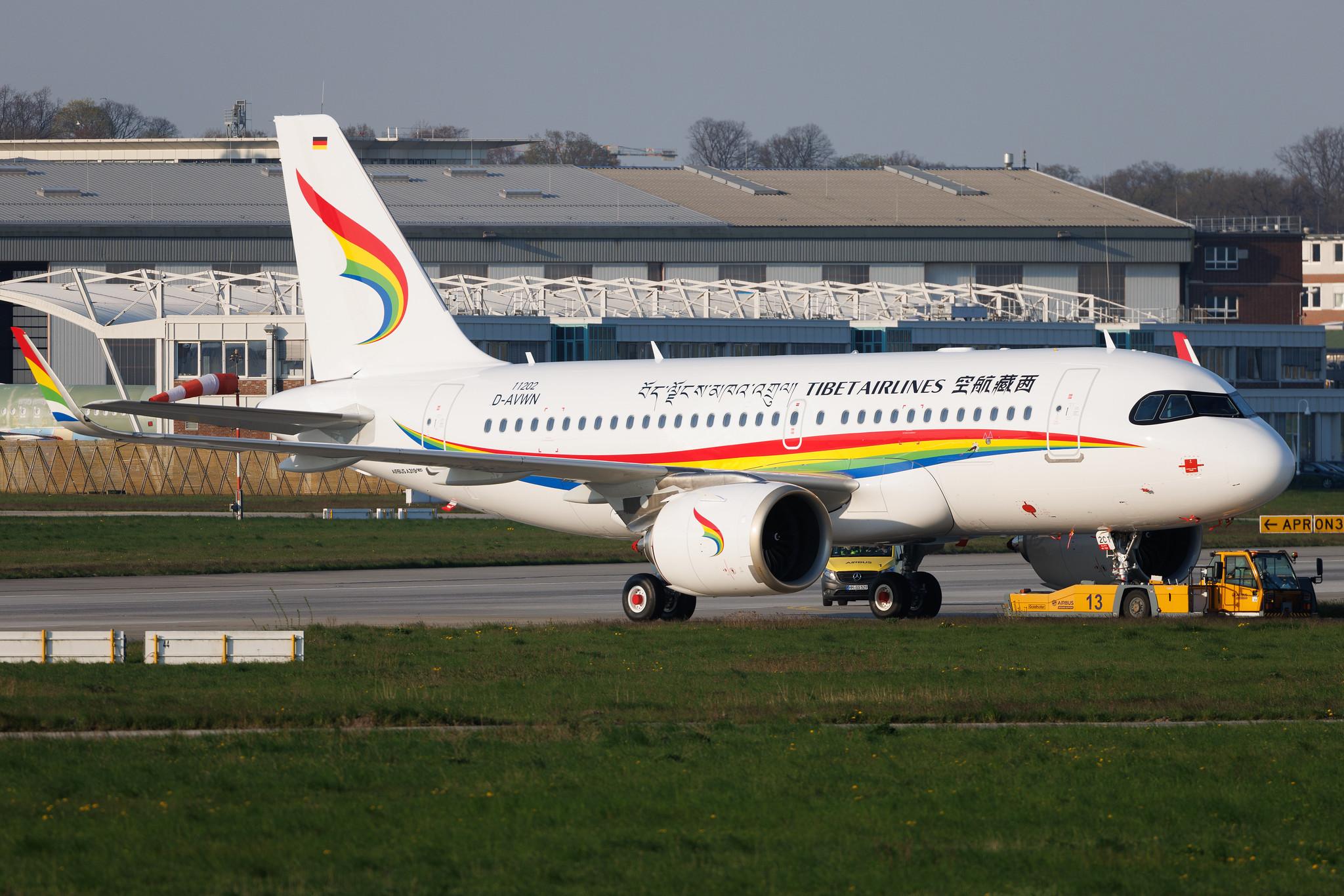 Hamburg Finkenwerder: Tibet Airlines (TV / TBA) | Airbus A319-153N A19N | D-AVWN | B-32C1 | MSN 11202
