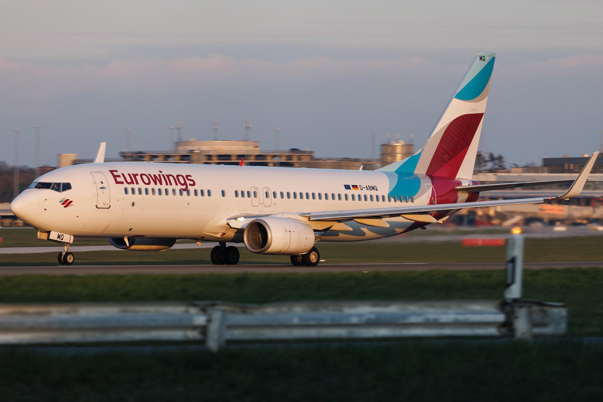Hamburg Airport: Eurowings (EW / EWG) | Operator: TUI fly | Boeing 737-86J B738 | D-ABMQ | MSN 37780