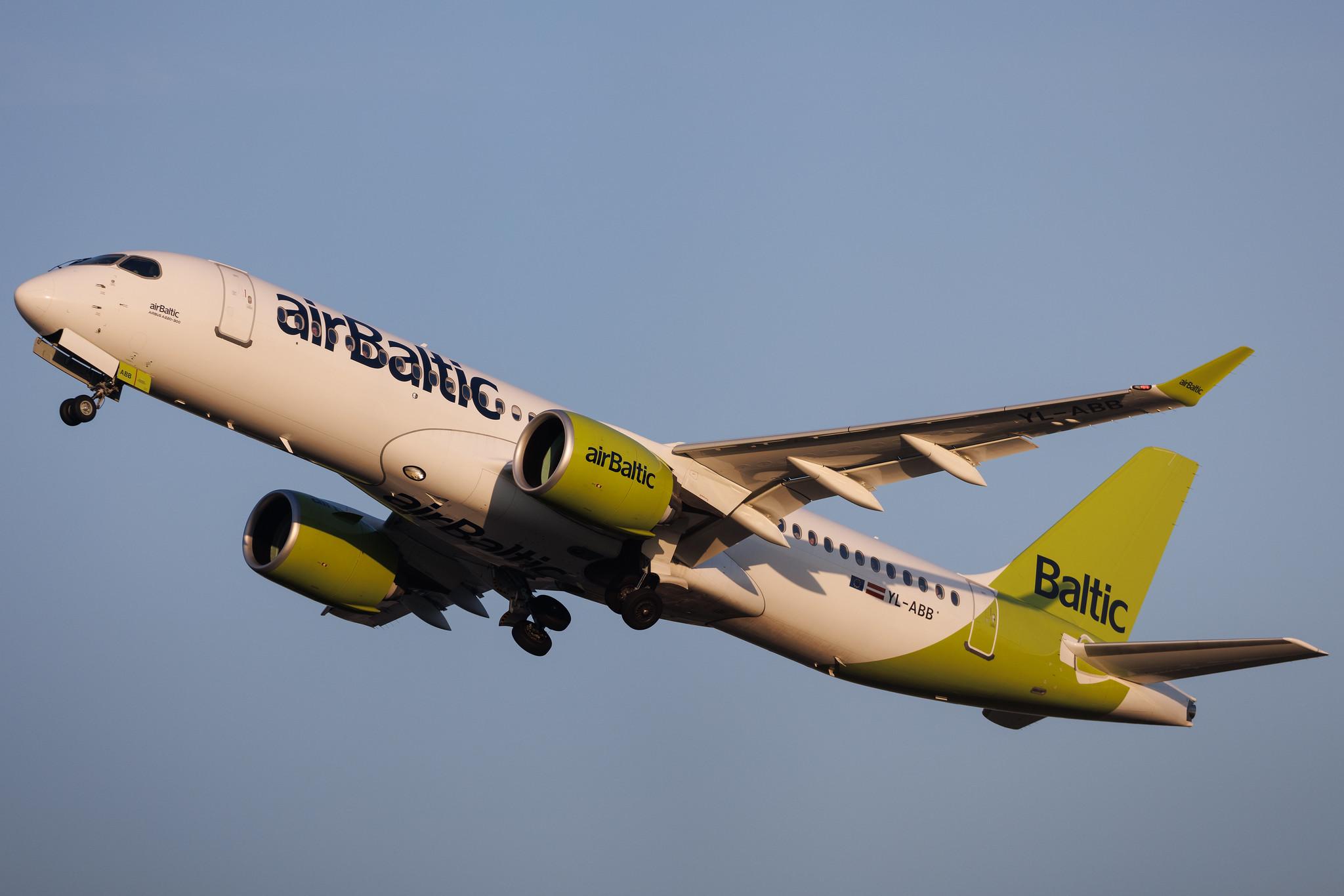 Hamburg Airport: Air Baltic (BT / BTI) | Airbus A220-300 BCS3 | YL-ABB | MSN 55126