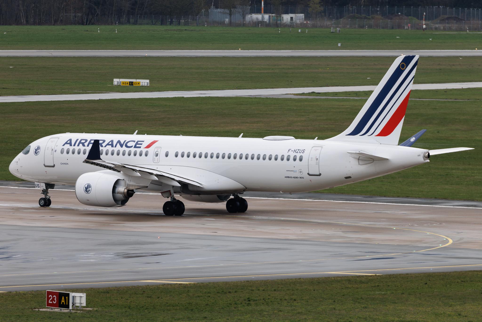 Hamburg Airport: Air France (AF / AFR) | Airbus A220-300 BCS3 | F-HZUS | MSN 55200