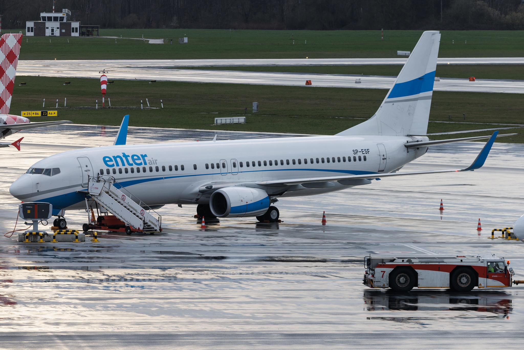 Hamburg Airport: Enter Air (E4 / ENT) | Boeing 737-8AS B738 | SP-ESF | MSN 40287
