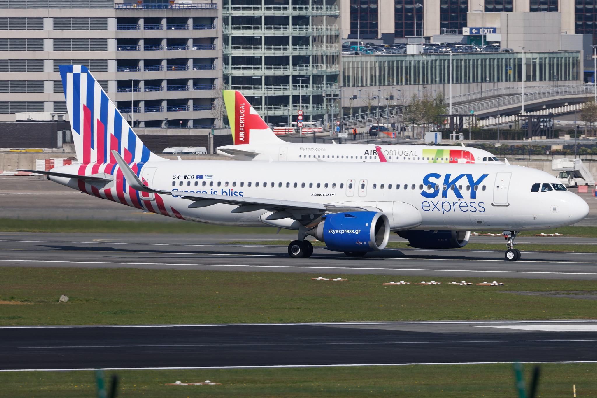 Brussels Airport: SKY express (GQ / SEH) | Airbus A320-251N A20N | SX-WEB | MSN 09507