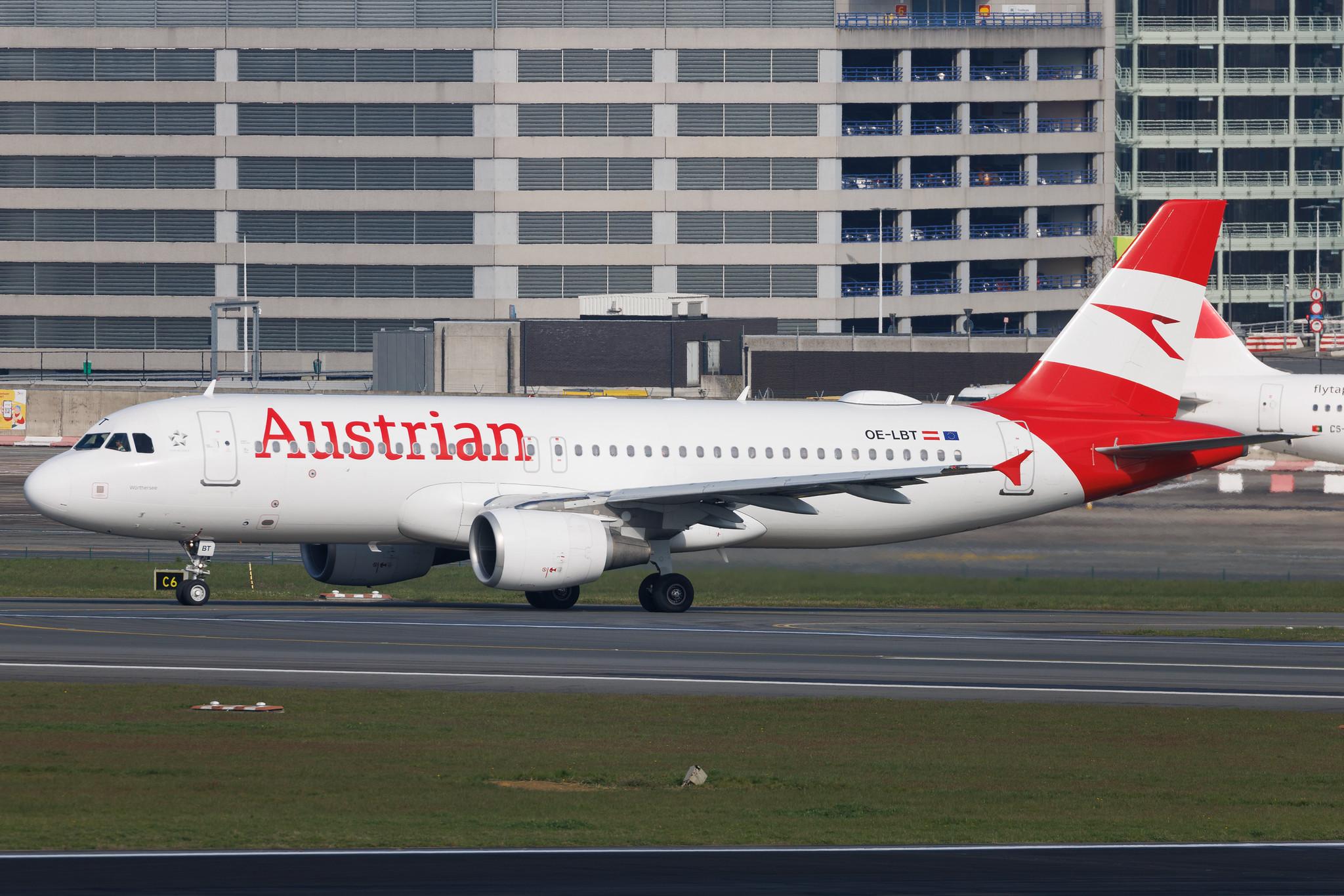 Brussels Airport: Austrian Airlines (OS / AUA) | Airbus A320-214 A320 | OE-LBT | MSN 1387