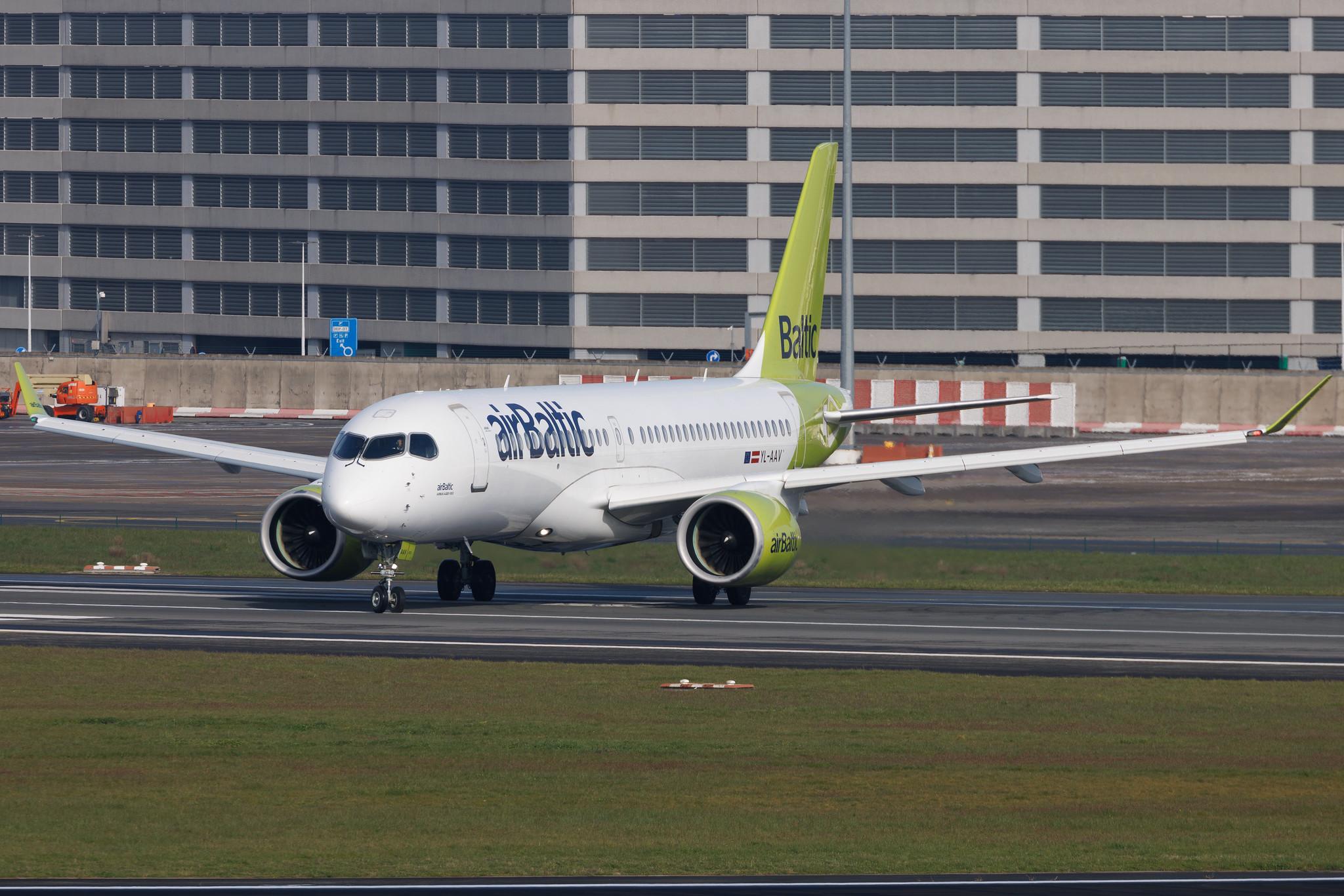 Brussels Airport: Air Baltic (BT / BTI) | Airbus A220-300 BCS3 | YL-AAV | MSN 55071