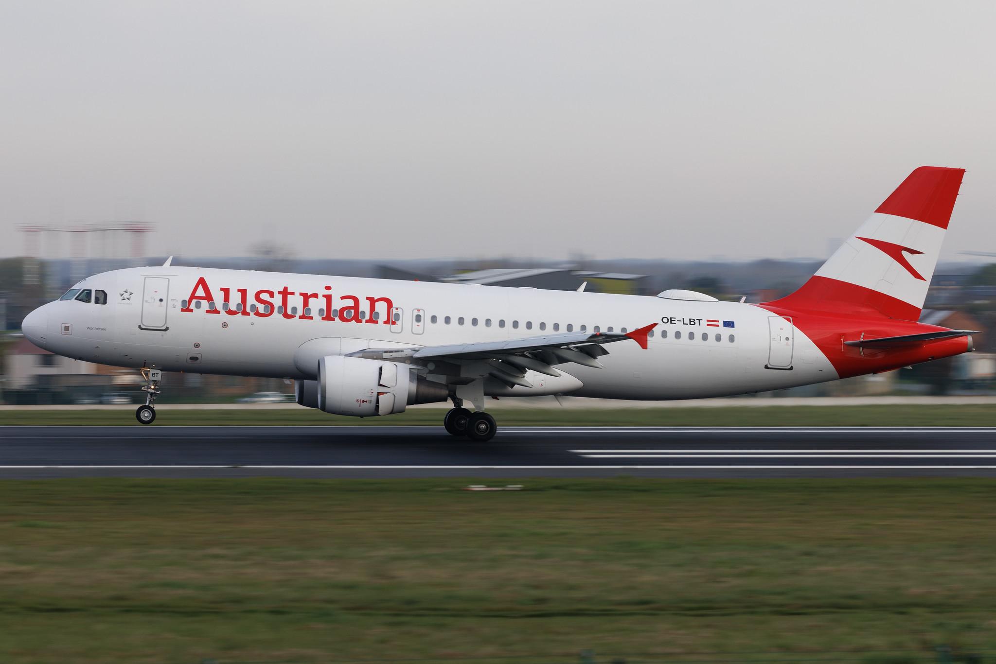 Brussels Airport: Austrian Airlines (OS / AUA) | Airbus A320-214 A320 | OE-LBT | MSN 1387