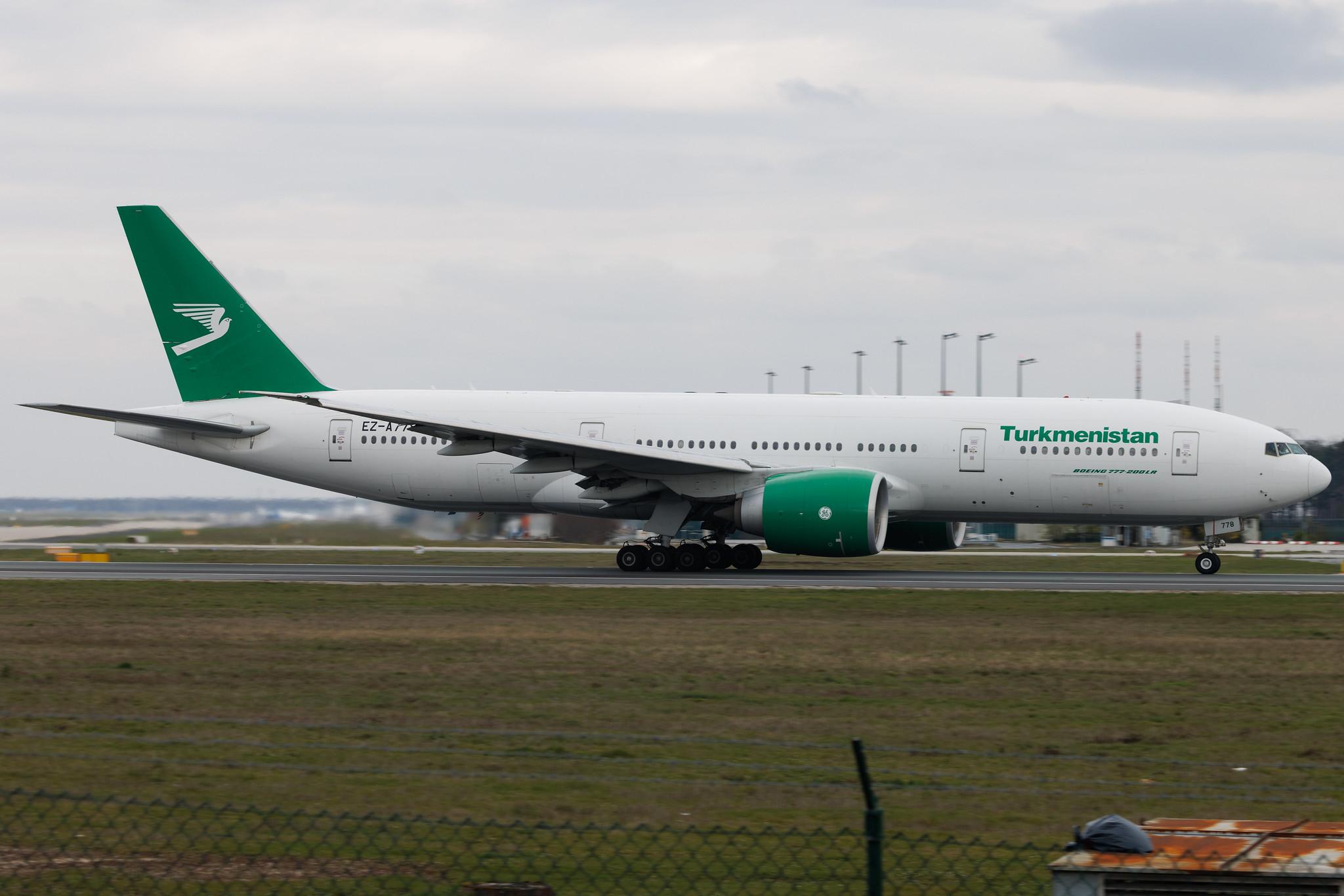 Frankfurt Airport: Turkmenistan Airlines (T5 / TUA) | Boeing 777-22K(LR) B77L | EZ-A778 | MSN 42296