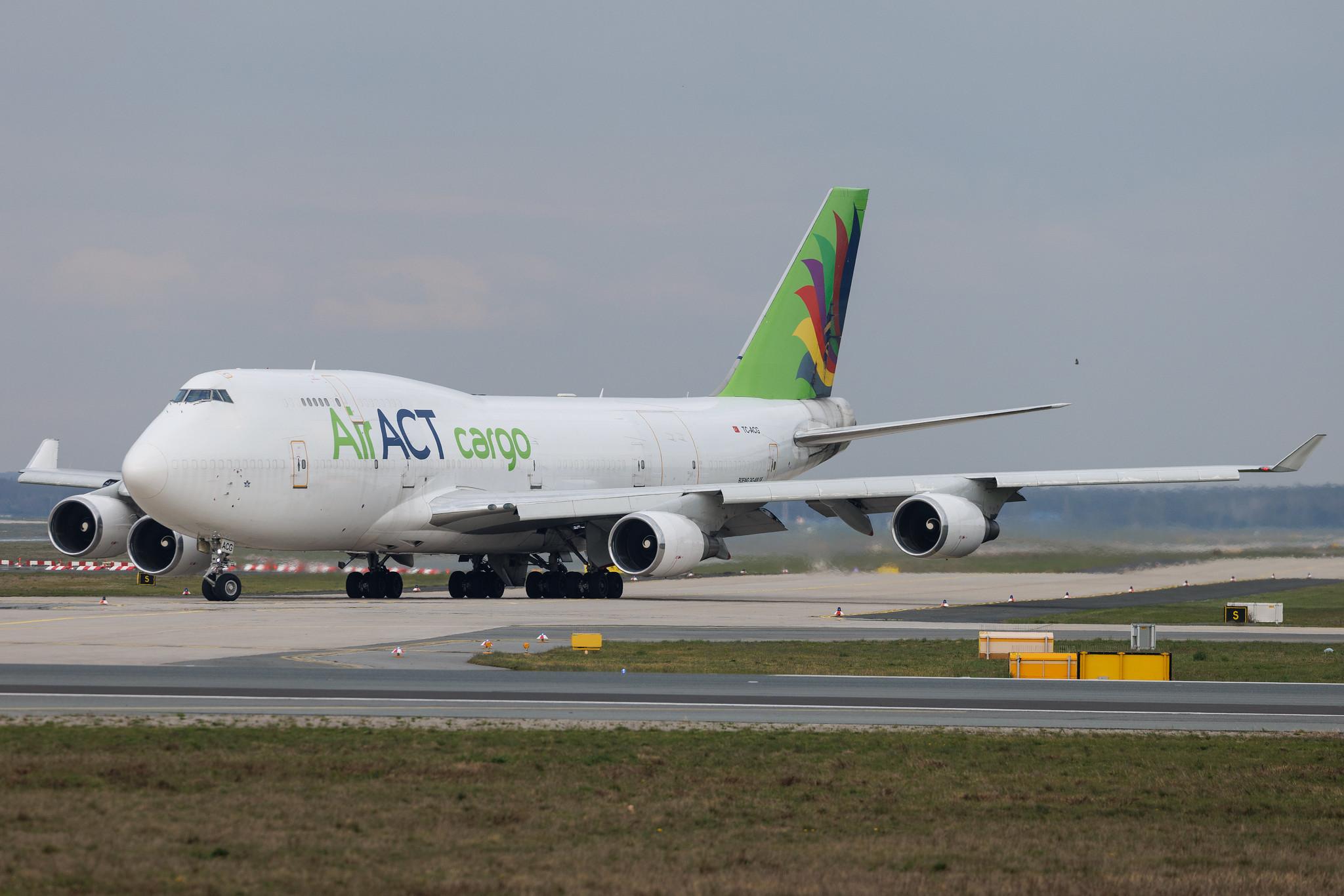 Frankfurt Airport: AirACT (9T / RUN) | Boeing 747-481(BDSF) B744 | TC-ACG | MSN 25641