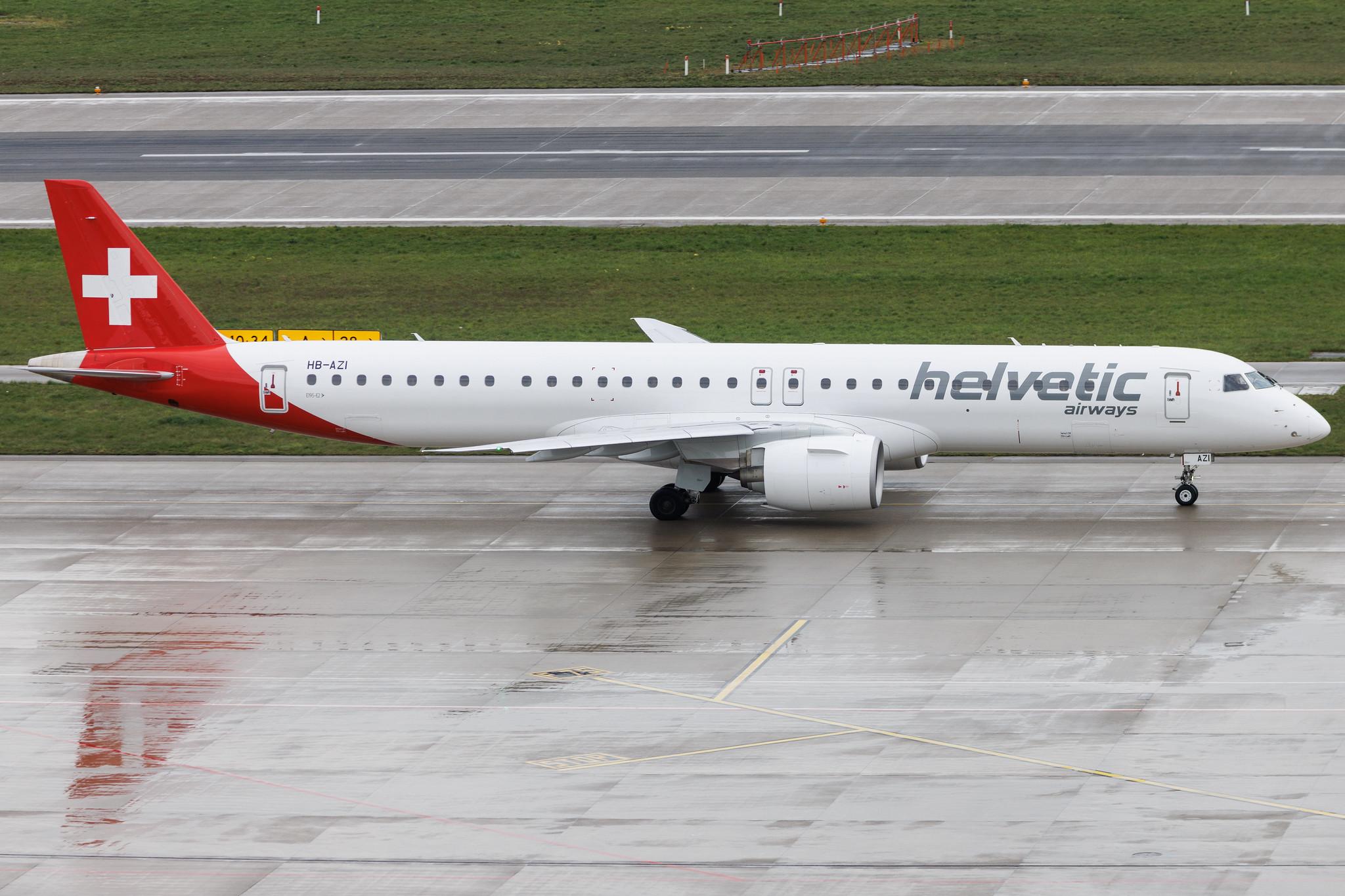 Flughafen Zürich: Helvetic Airways (2L / OAW) | Embraer E195-E2 E295 | HB-AZI | MSN 19020055