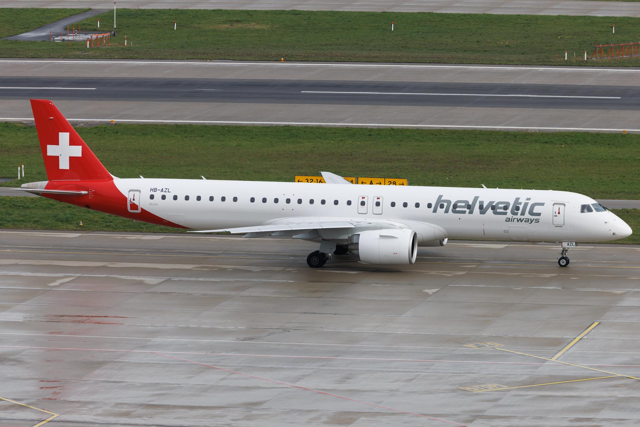 Flughafen Zürich: Helvetic Airways (2L / OAW) | Embraer E195-E2 E295 | HB-AZL | MSN 19020059