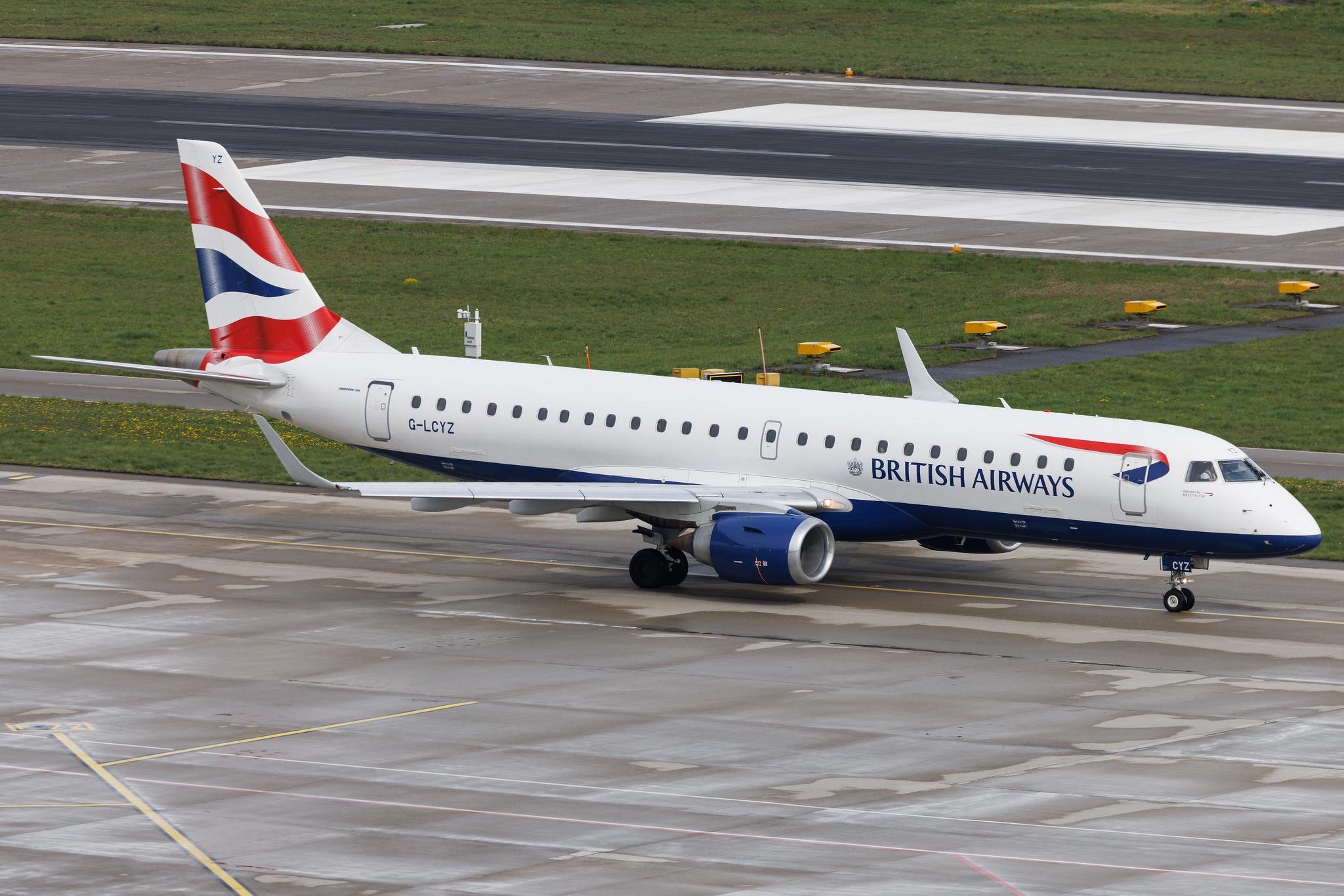 Flughafen Zürich: British Airways (BA / BAW) | Operator: BA CityFlyer | Embraer E190SR E190 | G-LCYZ | MSN 19000404