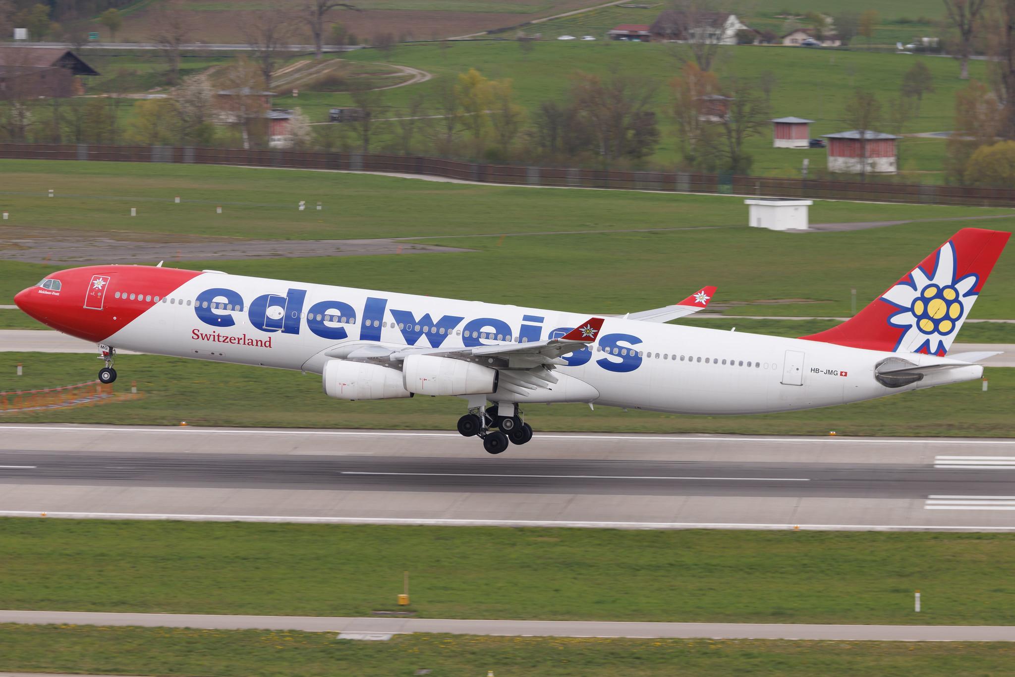 Flughafen Zürich: Edelweiss Air (WK / EDW) | Airbus A340-313 A343 | HB-JMG | MSN 0562