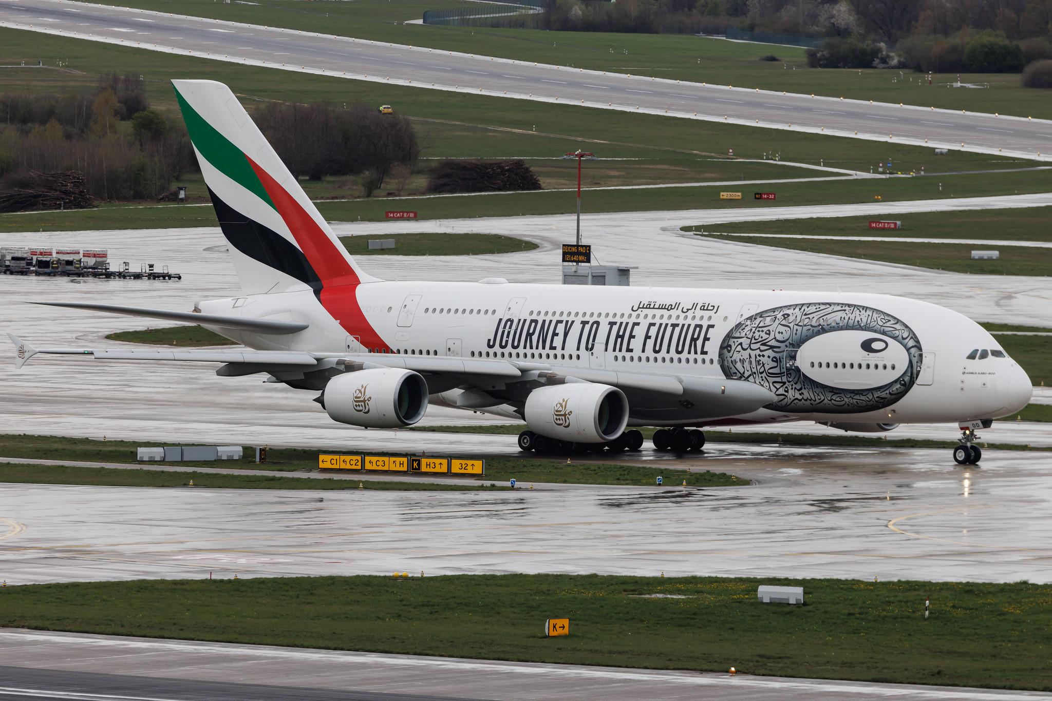 Flughafen Zürich: Emirates (EK / UAE) | Livery: Journey to the Future Livery | Airbus A380-861 A388 | A6-EOD | MSN 168