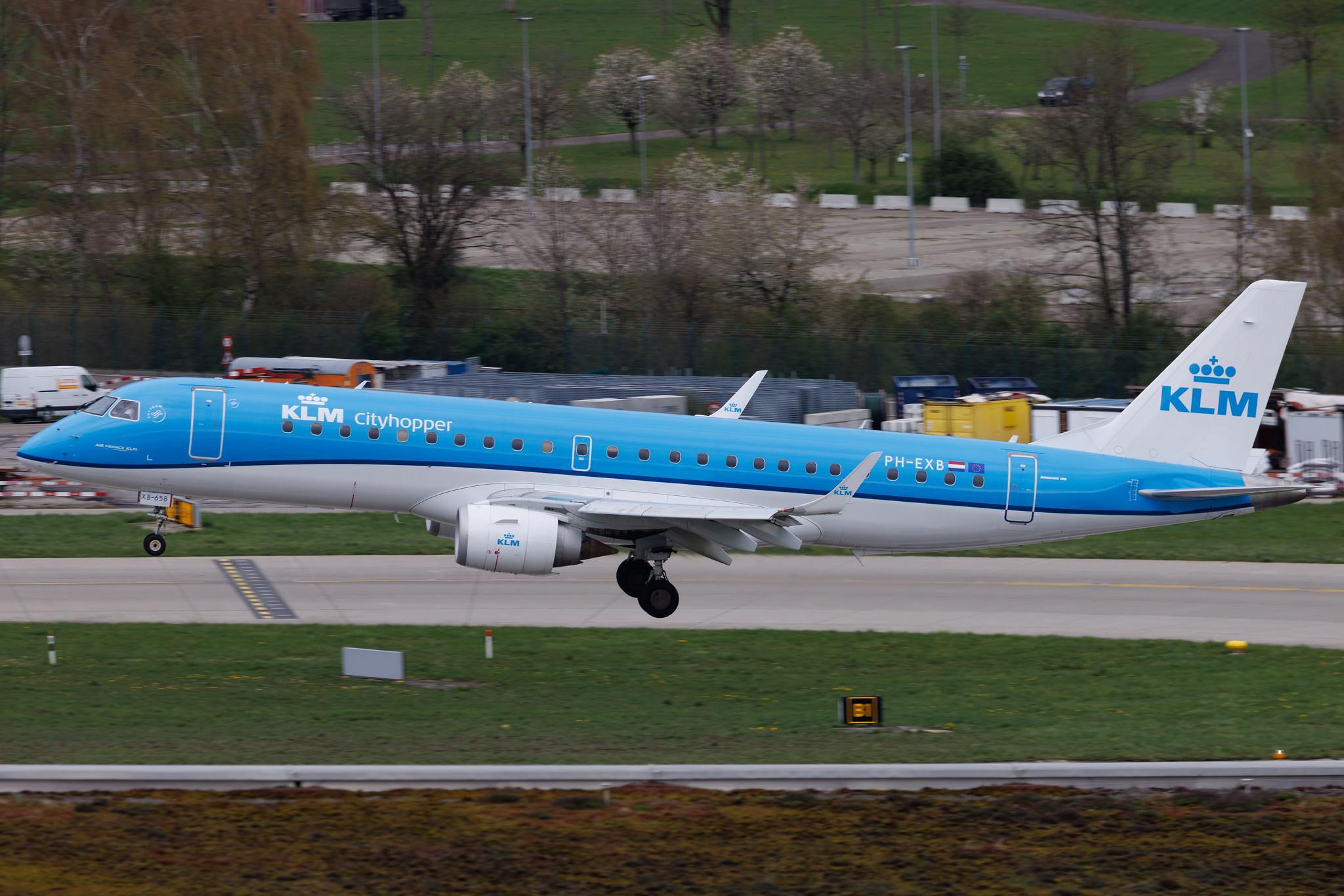 Flughafen Zürich: KLM (KL / KLM) | Operator: KLM Cityhopper | Embraer E190STD E190 | PH-EXB | MSN 19000658