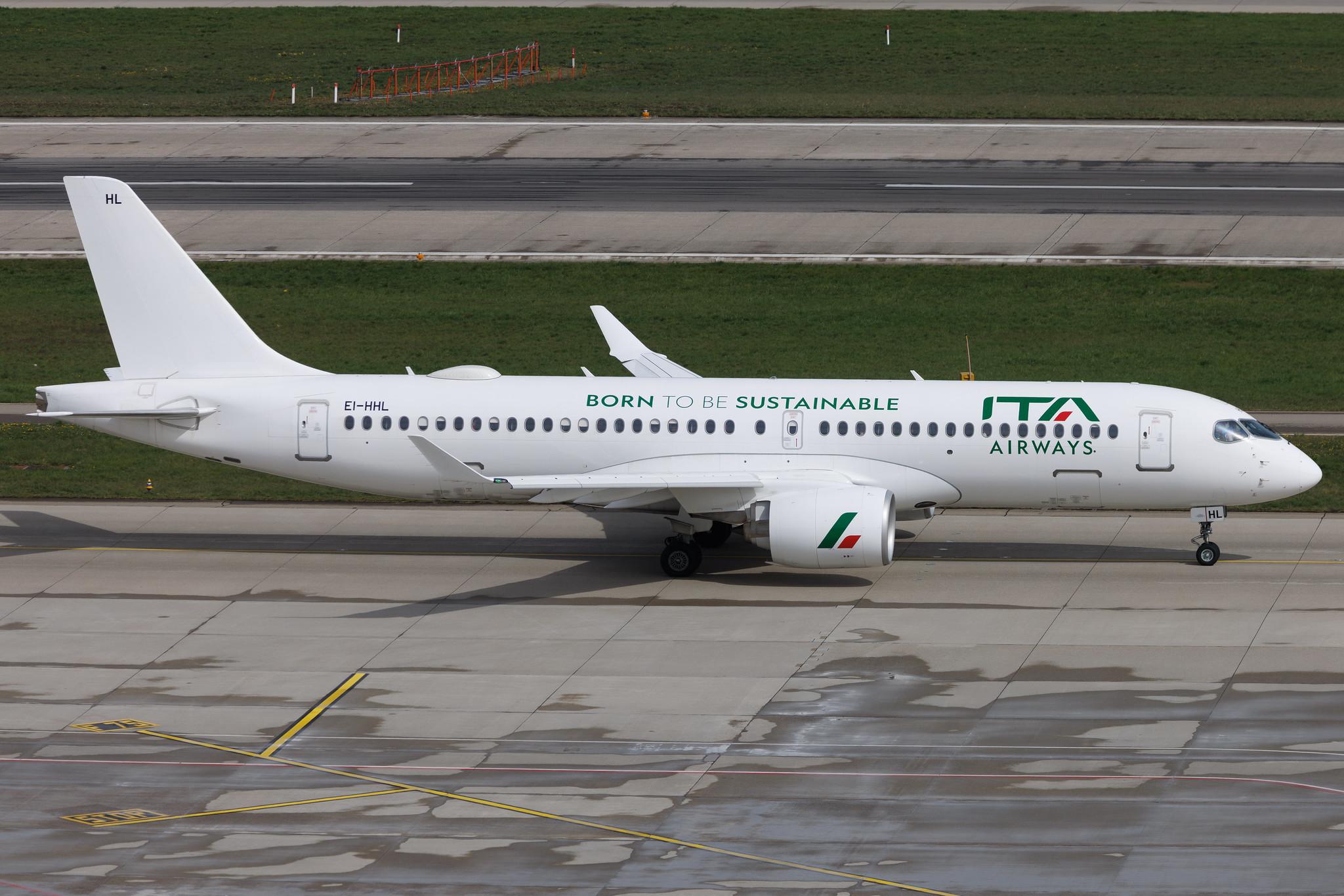 Flughafen Zürich: ITA Airways (AZ / ITY) | Livery: Born to be Sustainable Livery | Airbus A220-300 BCS3 | EI-HHL | MSN 55180