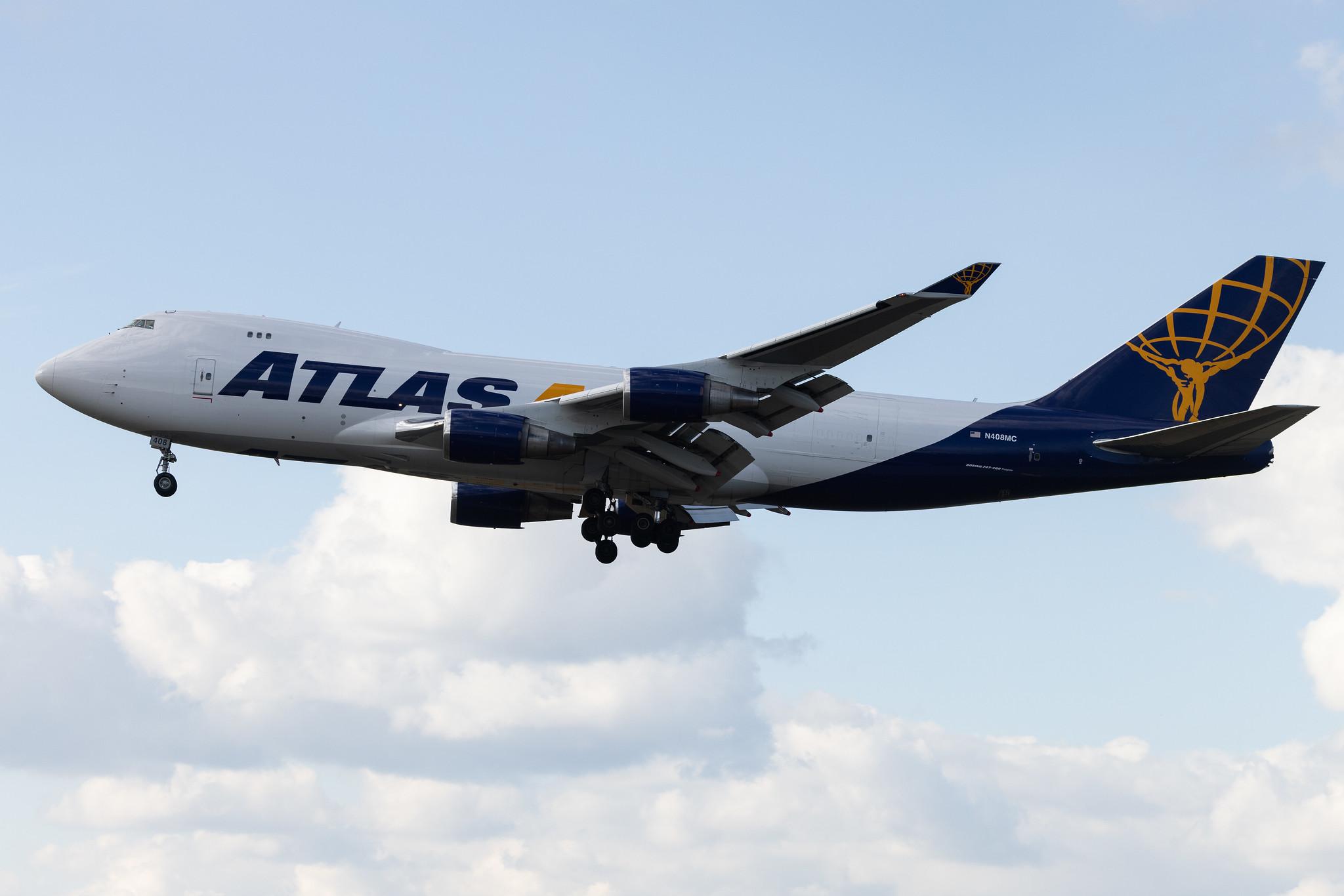 Frankfurt Airport: Atlas Air (5Y / GTI) | Boeing 747-47U(F) B744 | N408MC | MSN 29261