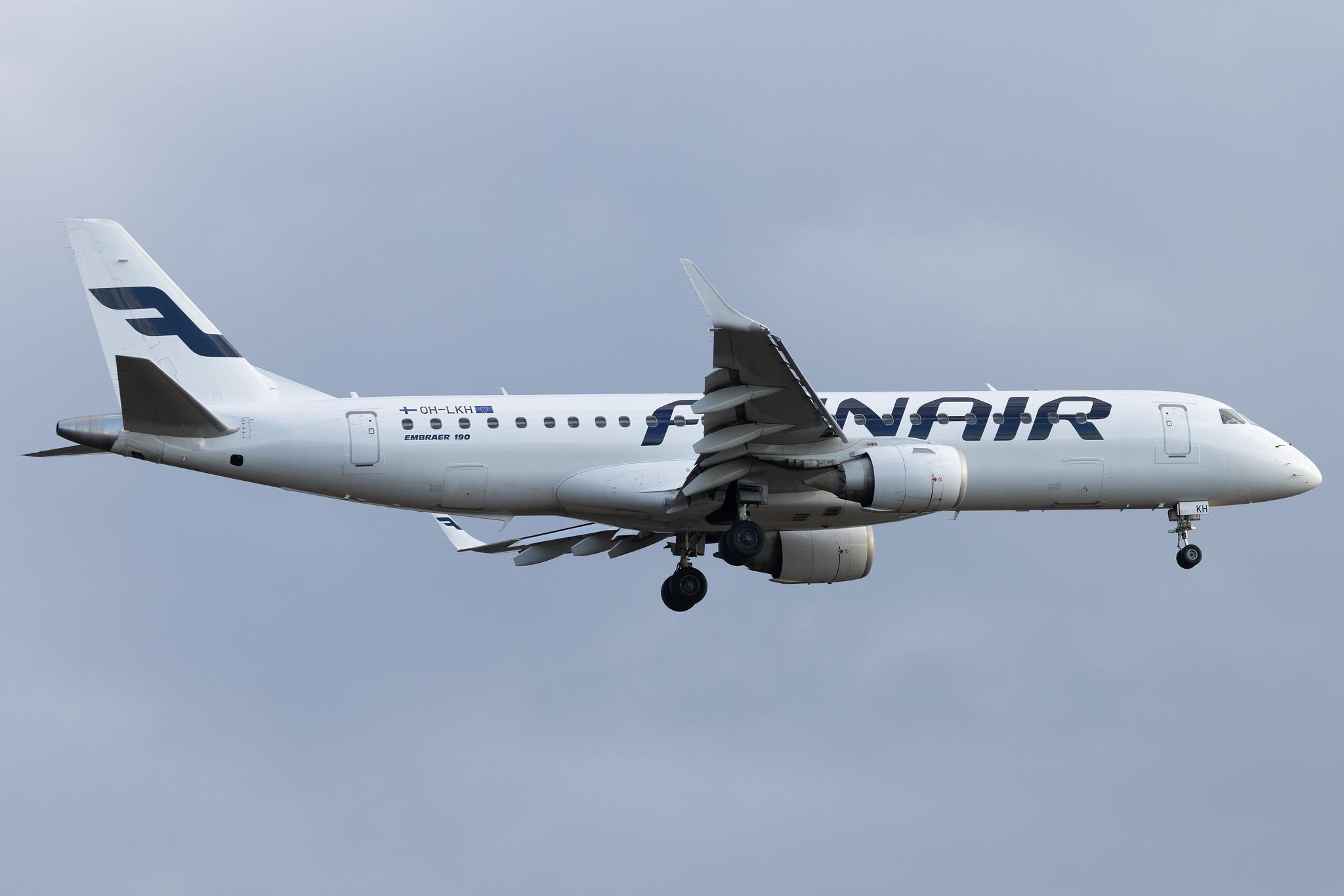Frankfurt Airport: Finnair (AY / FIN) | Operator: NORRA | Embraer E190LR E190 | OH-LKH | MSN 19000086