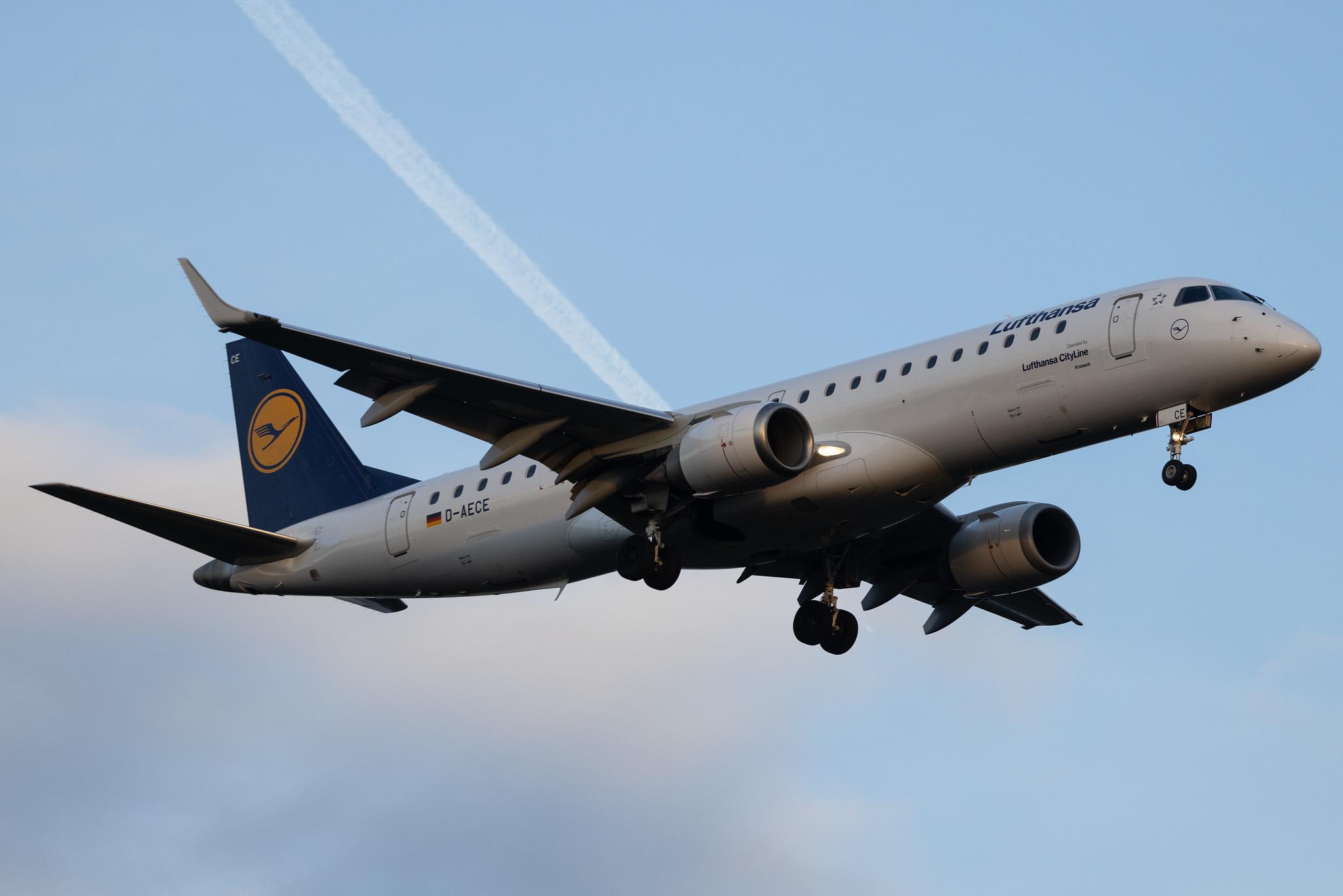 Frankfurt Airport: Lufthansa (LH / DLH) | Operator: Lufthansa CityLine | Embraer E190LR E190 | D-AECE | MSN 19000341