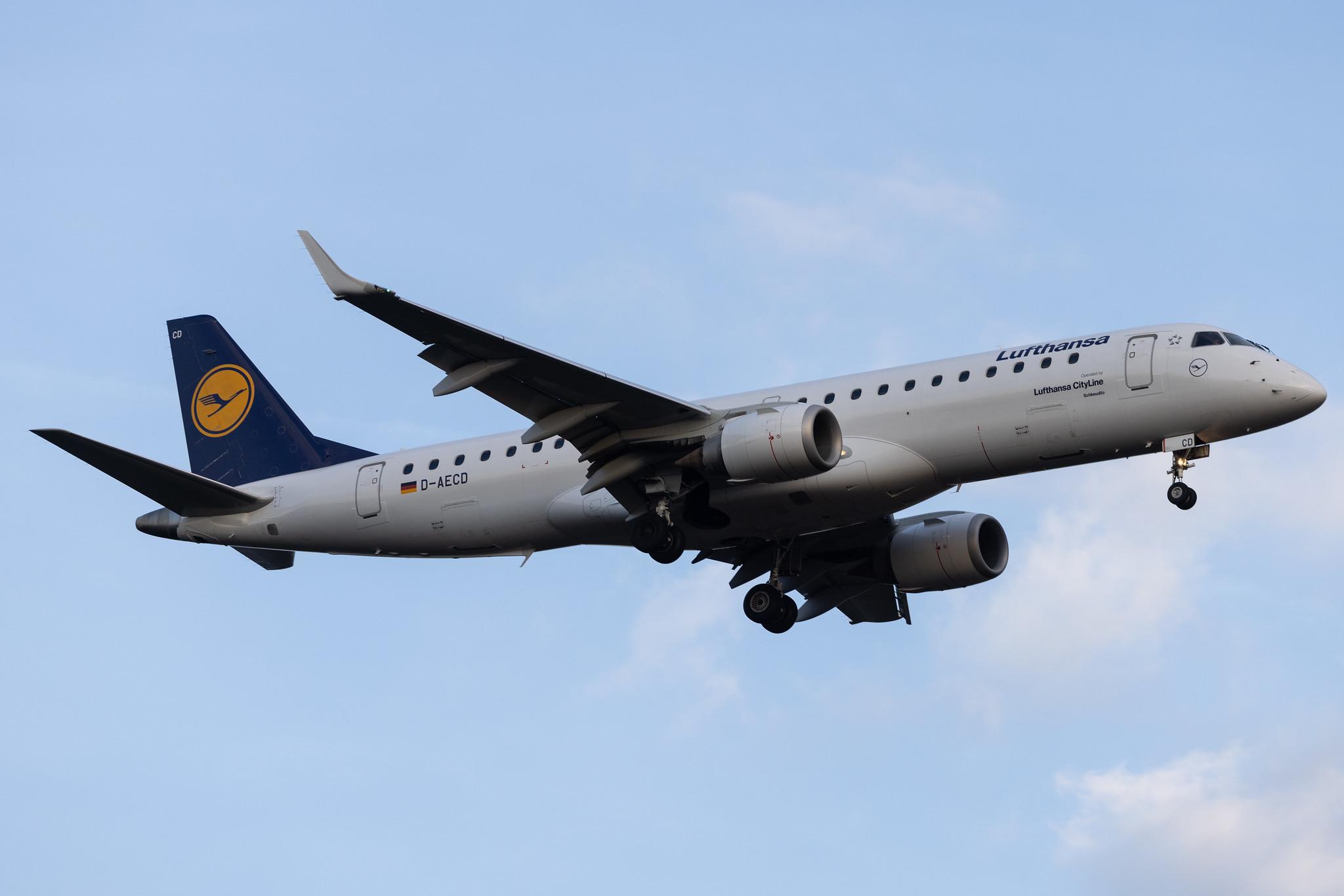 Frankfurt Airport: Lufthansa (LH / DLH) | Operator: Lufthansa CityLine | Embraer E190LR E190 | D-AECD | MSN 19000337