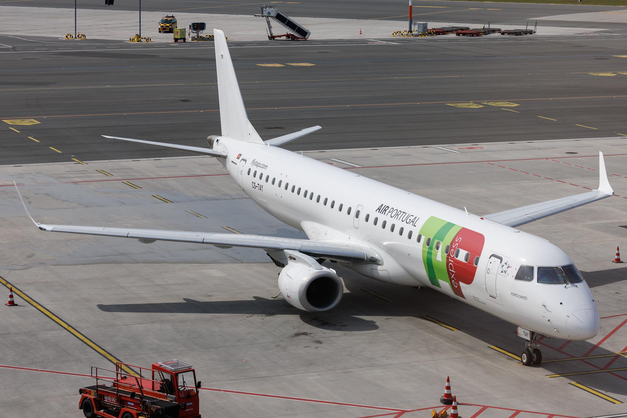 Hamburg Airport: TAP Express (TP / TAP) | Operator: Portugalia Airlines | Embraer E195LR E195 | CS-TAY | MSN 19000357