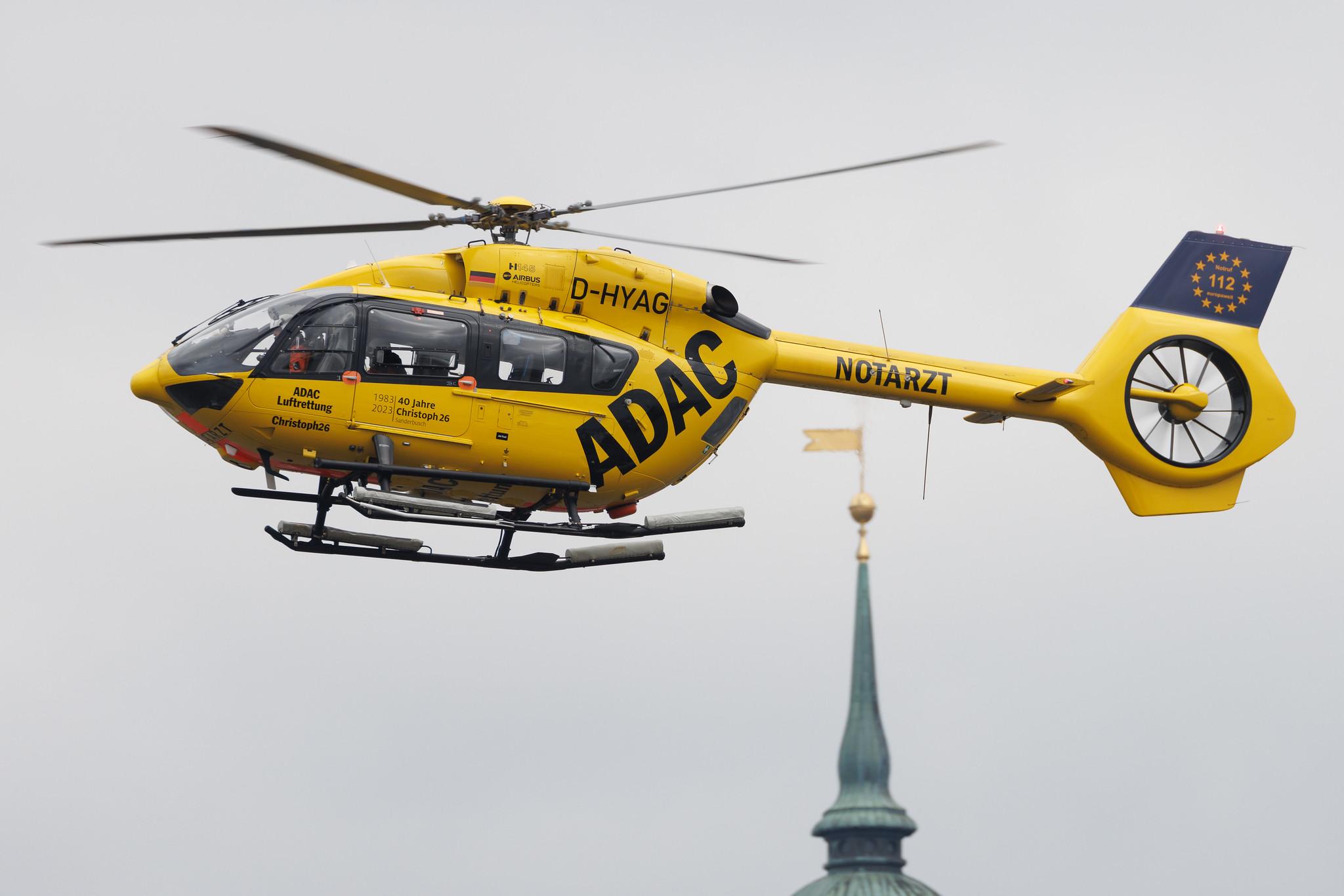 SOS Joint Rescue Operation: ADAC Luftrettung (/ CHX) | Operator: Germany - Air Ambulance |  Airbus Helicopters H145 EC45 | D-HYAG | MSN 20054