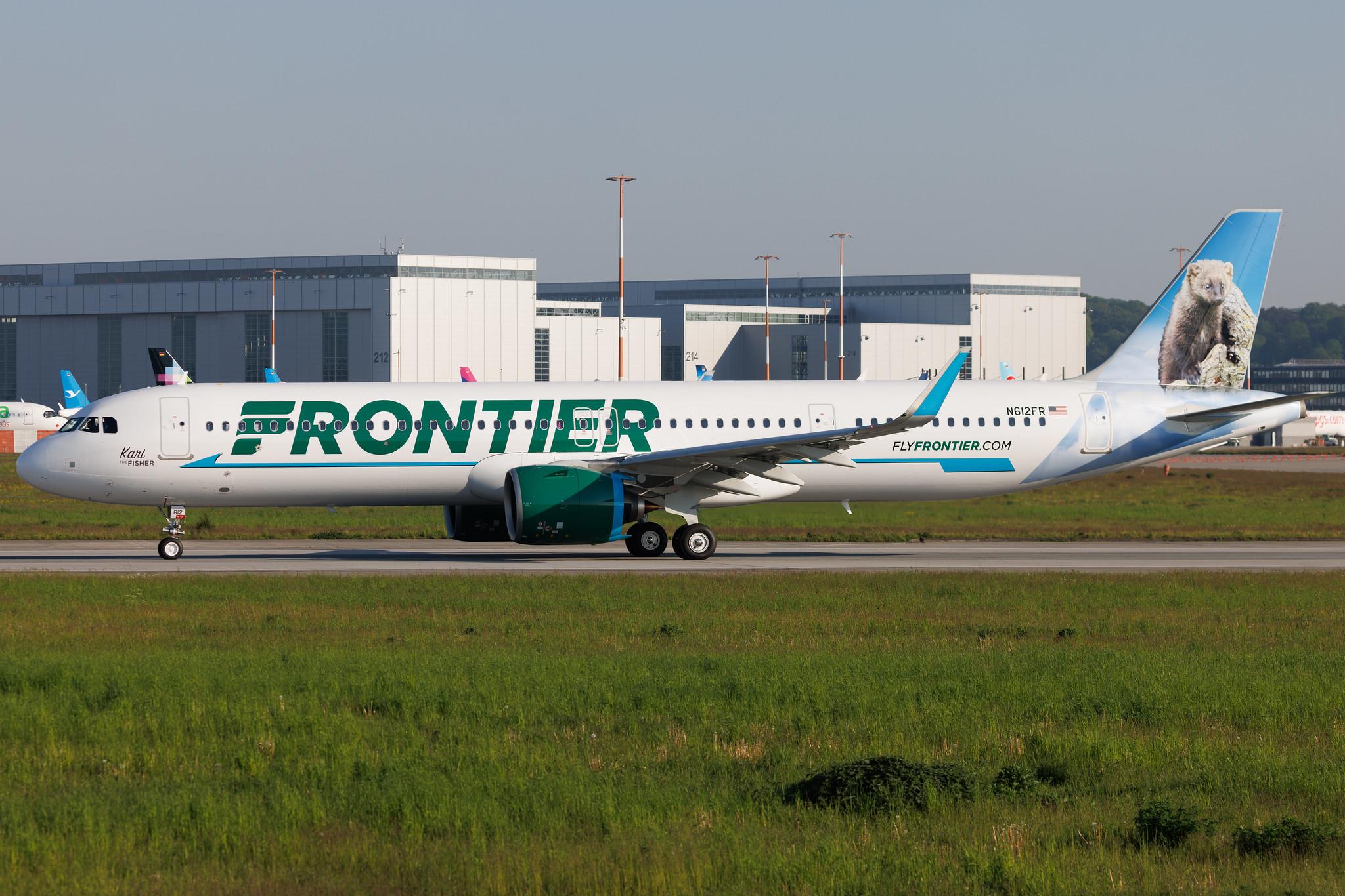 Hamburg Finkenwerder: Frontier (F9 / FFT) | Livery: Kari the Fisher Livery | Airbus A321-271NX A21N | N612FR | MSN 11259