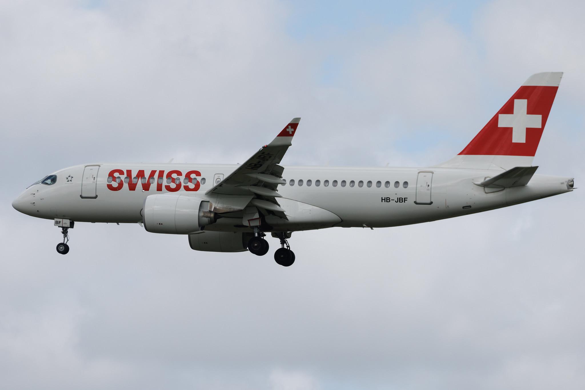 Amsterdam Schiphol: Swiss (LX / SWR) | Airbus A220-100 BCS1 | HB-JBF | MSN 50015