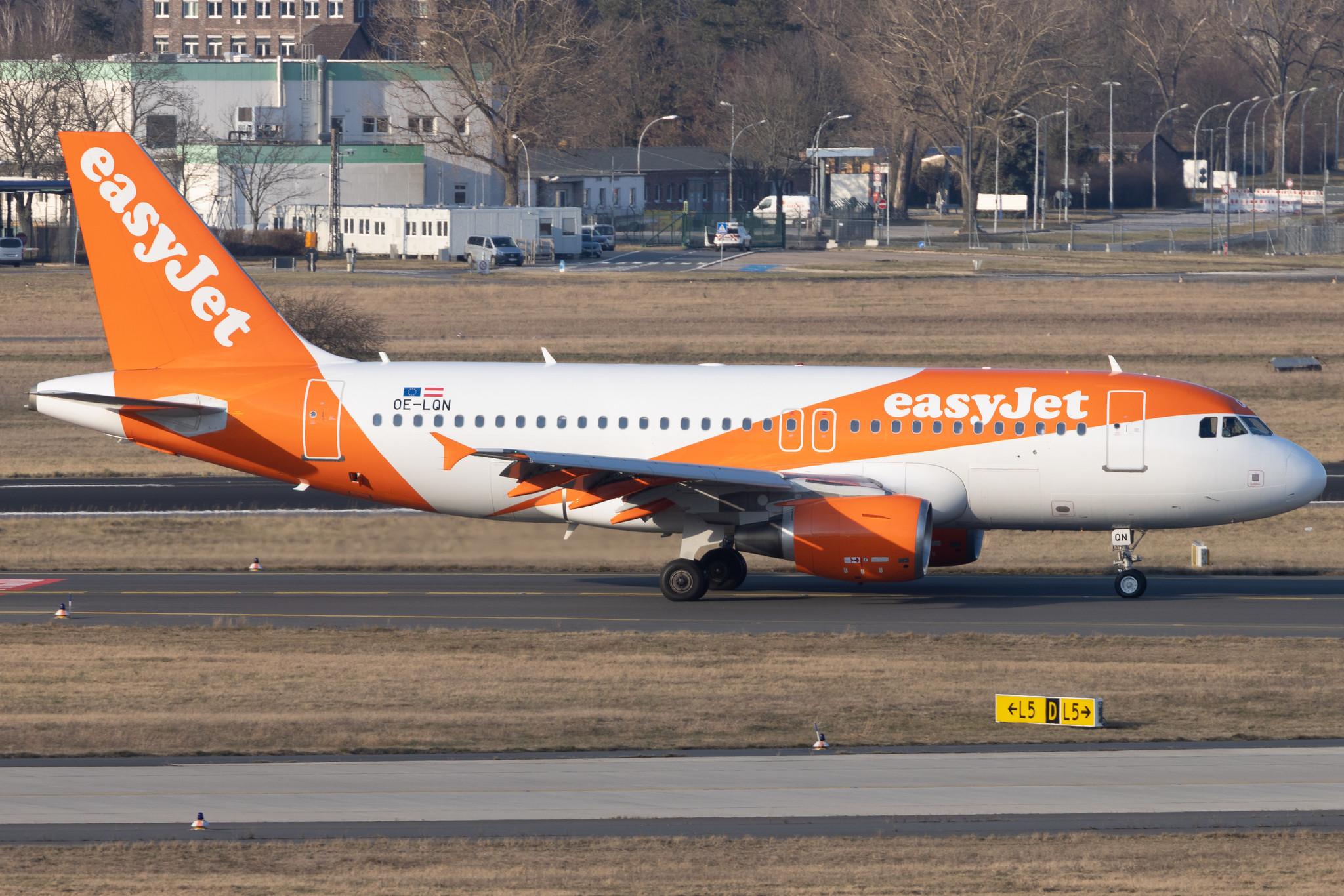 Flughafen Berlin Brandenburg: easyJet (U2 / EZY) | Operator: easyJet Europe | Airbus A319-111 A319 | OE-LQN | MSN 3735