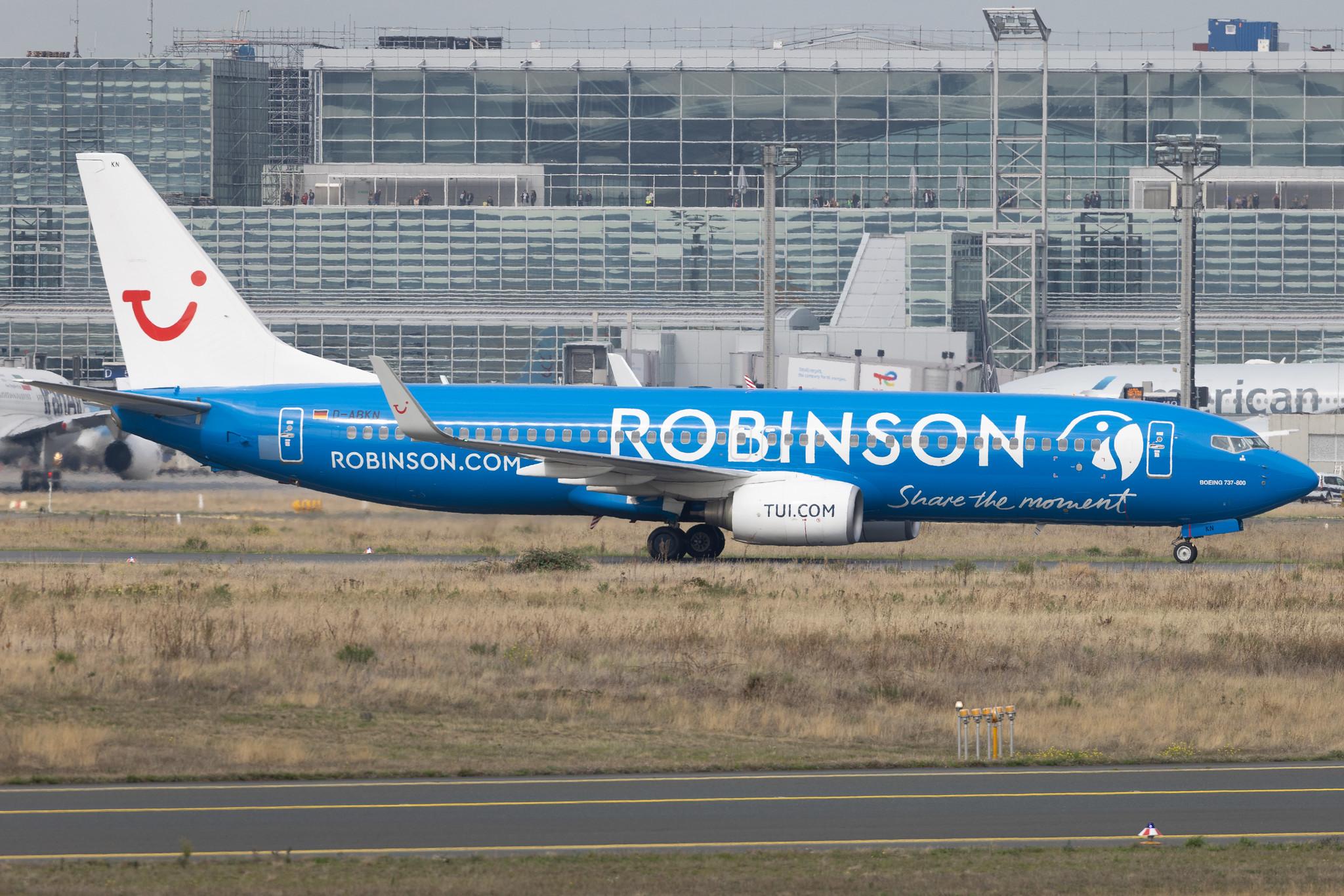 Frankfurt Airport: TUI (X3 / TUI) | Livery: Robinson Club Resorts Livery | Operator: TUI fly | Boeing 737-86J B738 | D-ABKN | MSN 37756