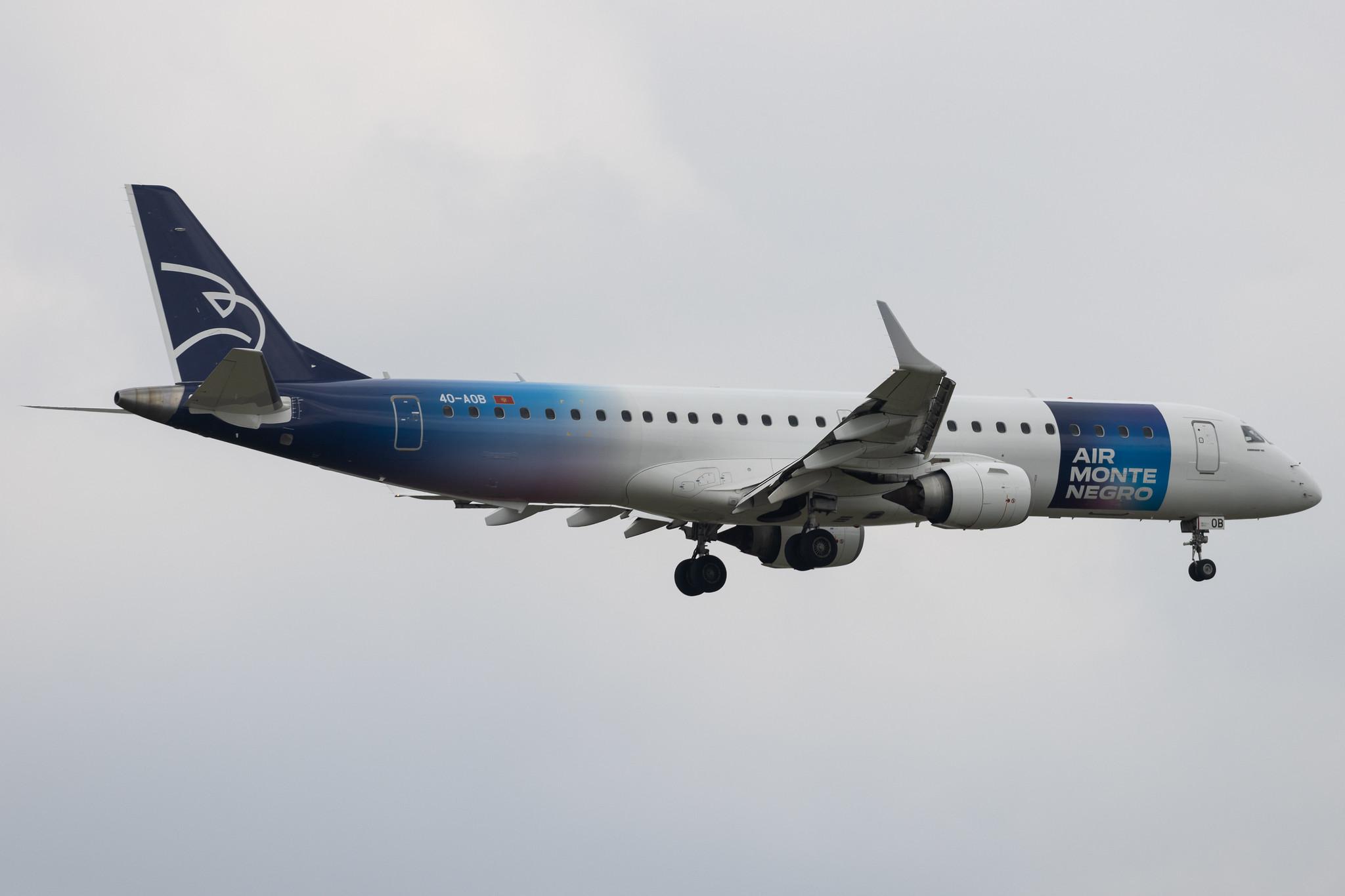 Frankfurt Airport: Montenegro Airlines (YM / MGX) | Embraer E195LR E195 | 4O-AOB | MSN 19000283