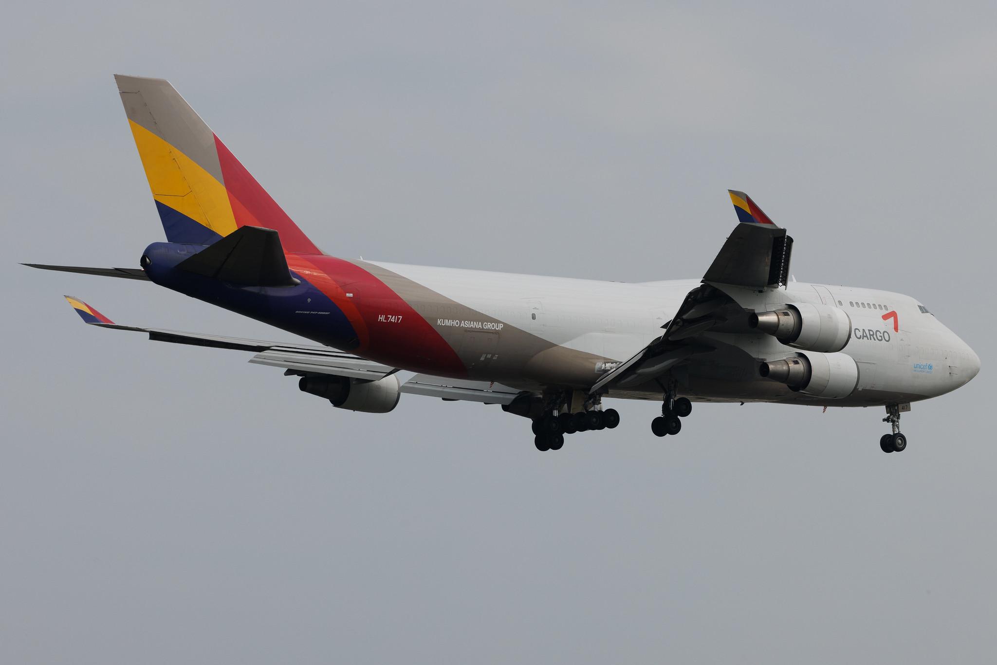 Frankfurt Airport: Asiana Cargo (OZ / AAR) | Operator: Asiana Airlines | Boeing 747-48E(BDSF) B744 | HL7417 | MSN 25779