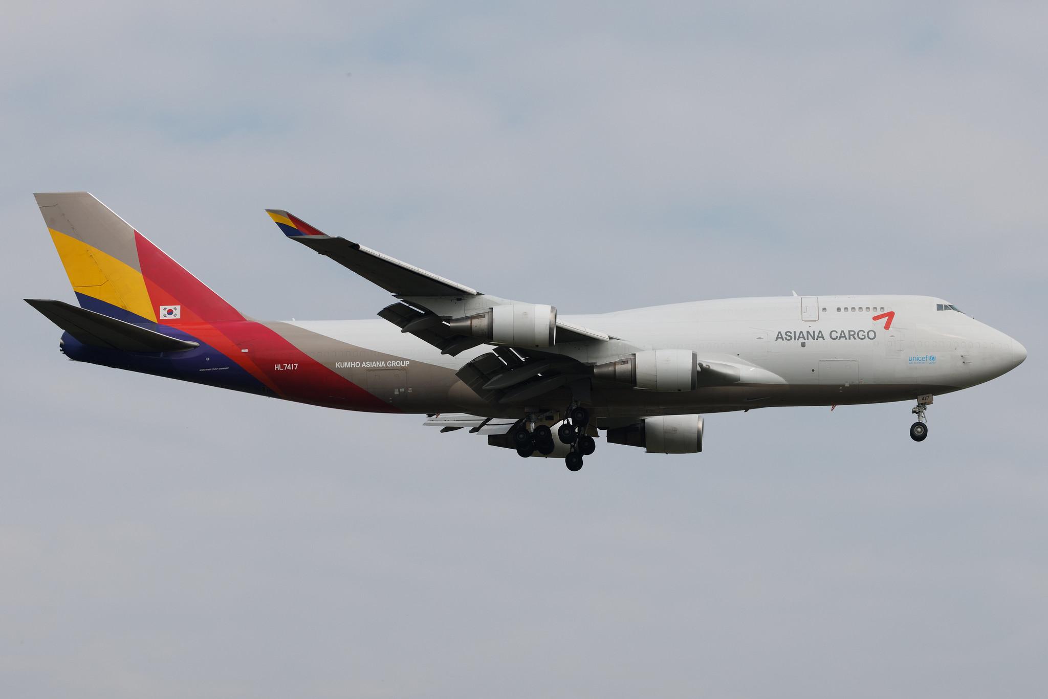 Frankfurt Airport: Asiana Cargo (OZ / AAR) | Operator: Asiana Airlines | Boeing 747-48E(BDSF) B744 | HL7417 | MSN 25779