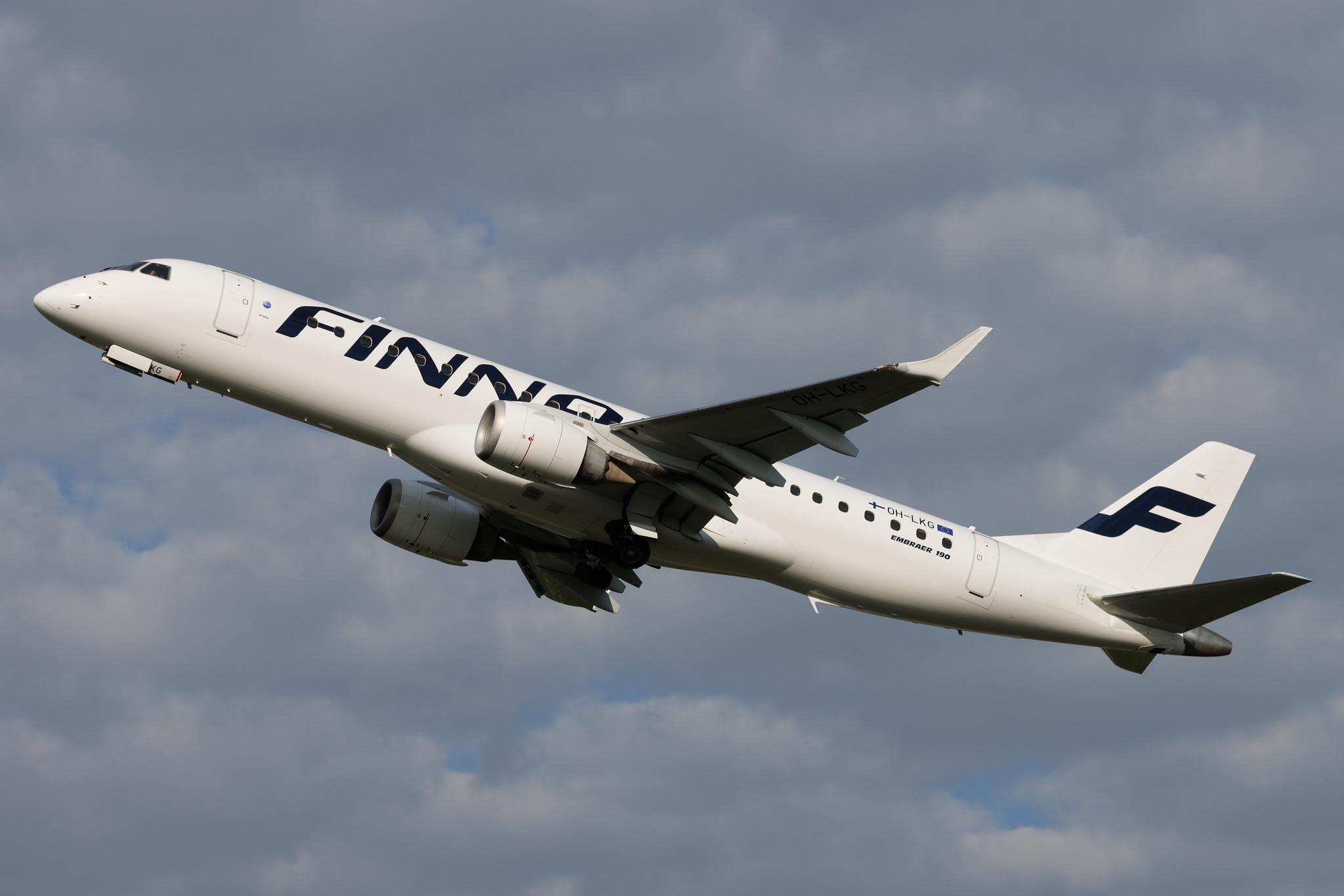 Hamburg Airport: Finnair (AY / FIN) | Operator: NORRA | Embraer E190LR E190 | OH-LKG | MSN 19000079