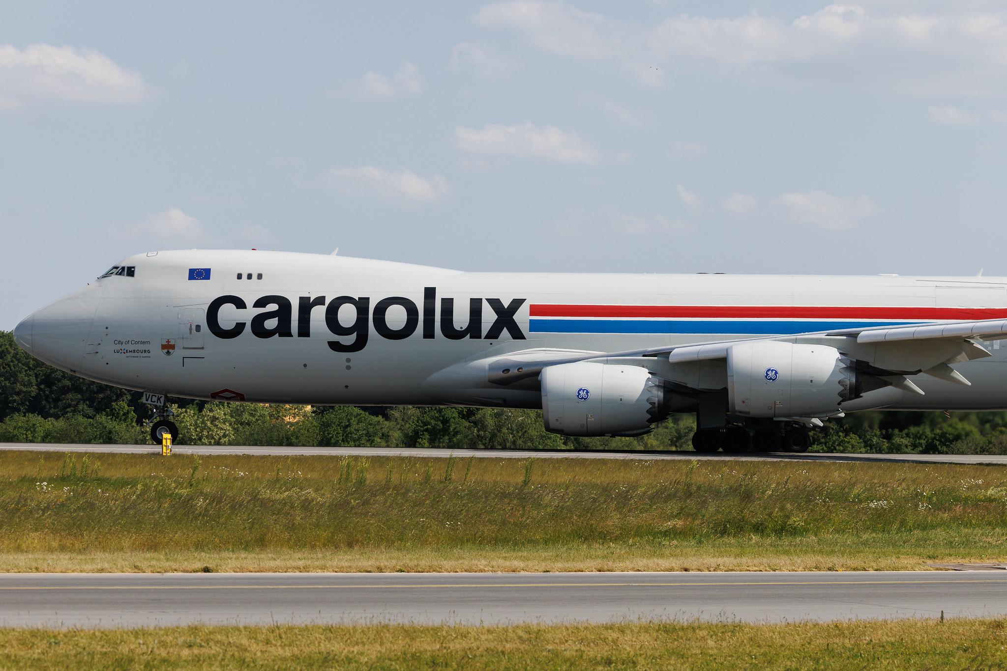 Luxembourg Findel Airport: Cargolux (CV / CLX) | Boeing 747-8R7F B748 | LX-VCK | MSN 38078