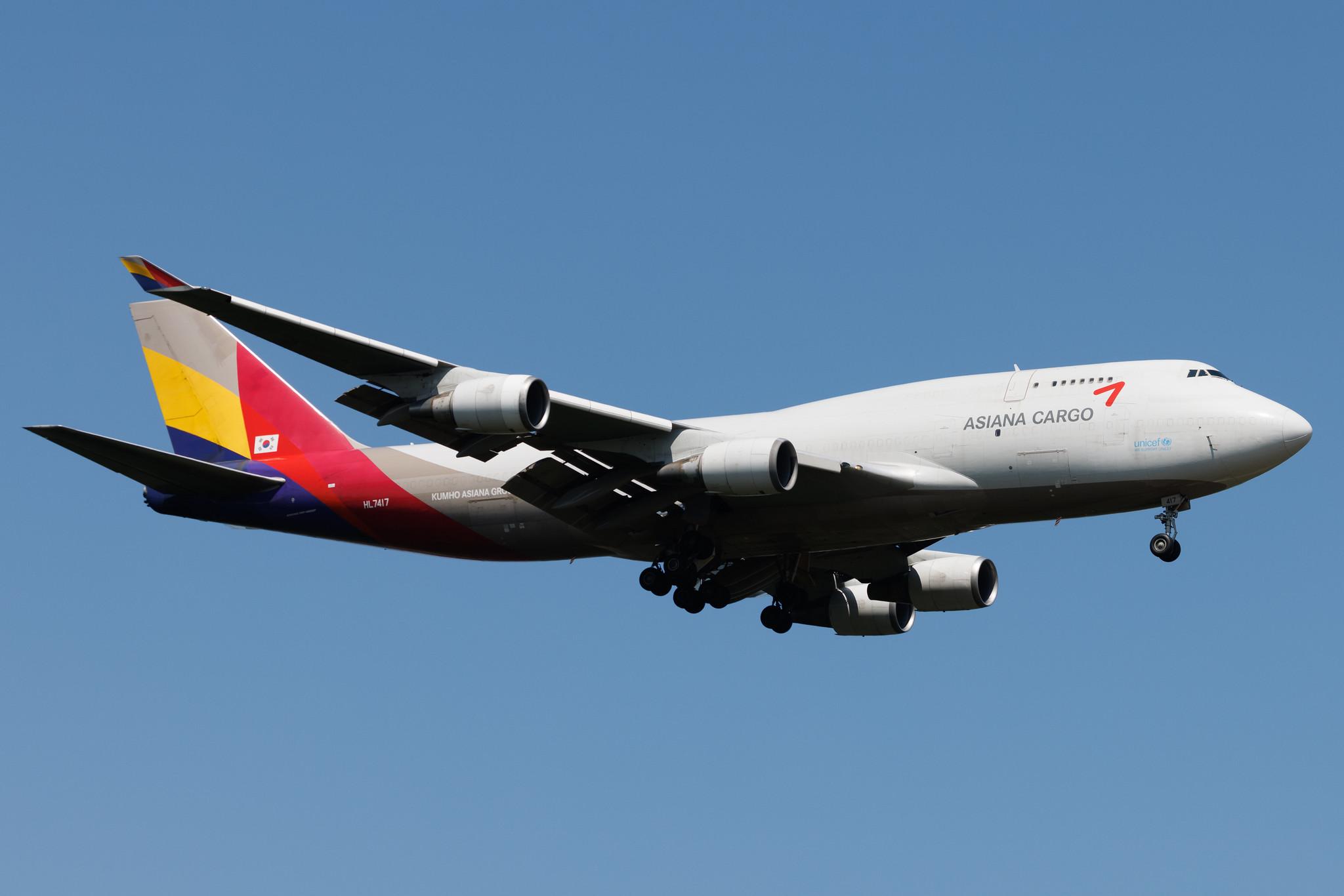 Frankfurt Airport: Asiana Cargo (OZ / AAR) | Operator: Asiana Airlines | Boeing 747-48E(BDSF) B744 | HL7417 | MSN 25779