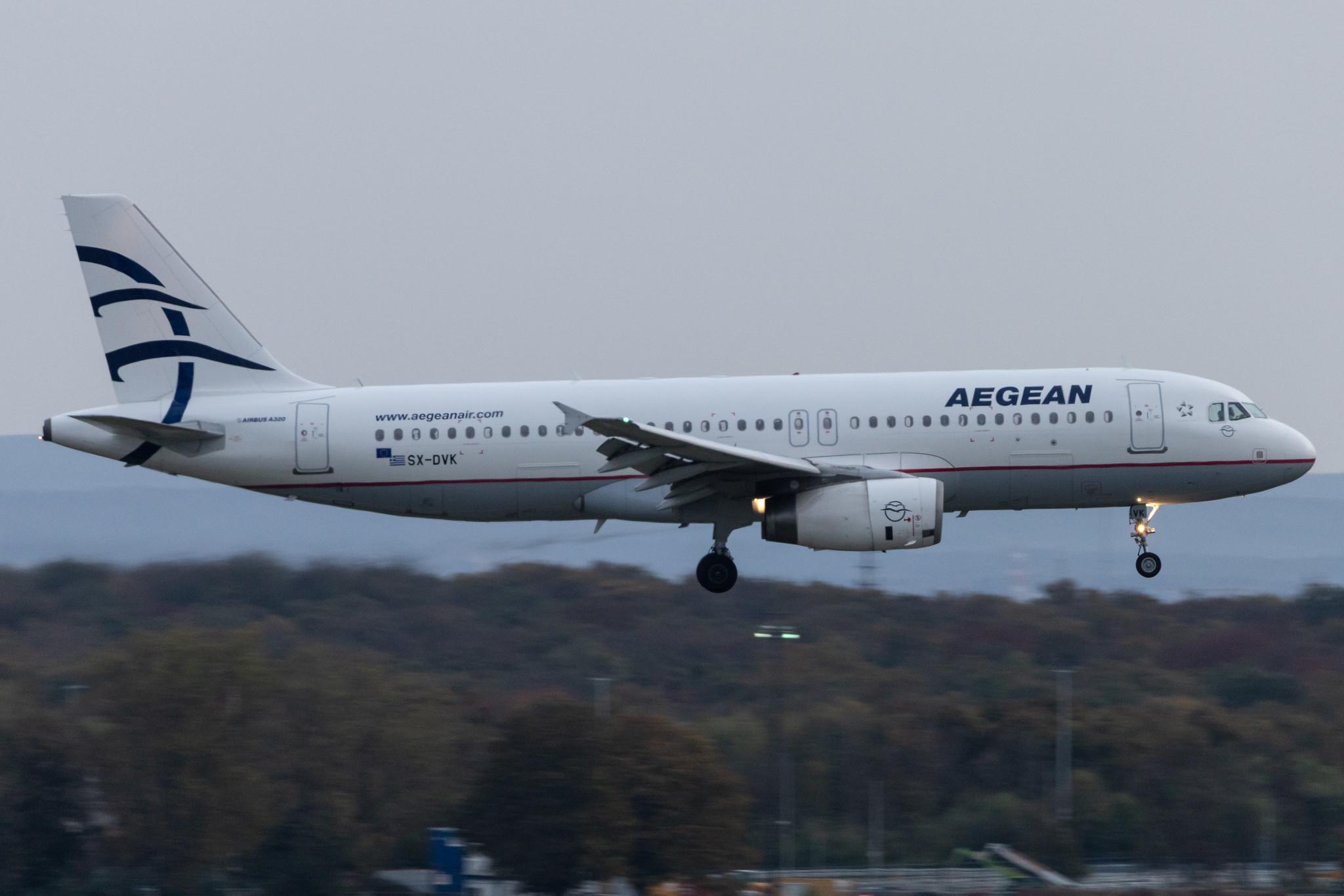 Frankfurt Airport: Aegean Airlines (A3 / AEE) | Airbus A320-232 A320 | SX-DVK | MSN 3392