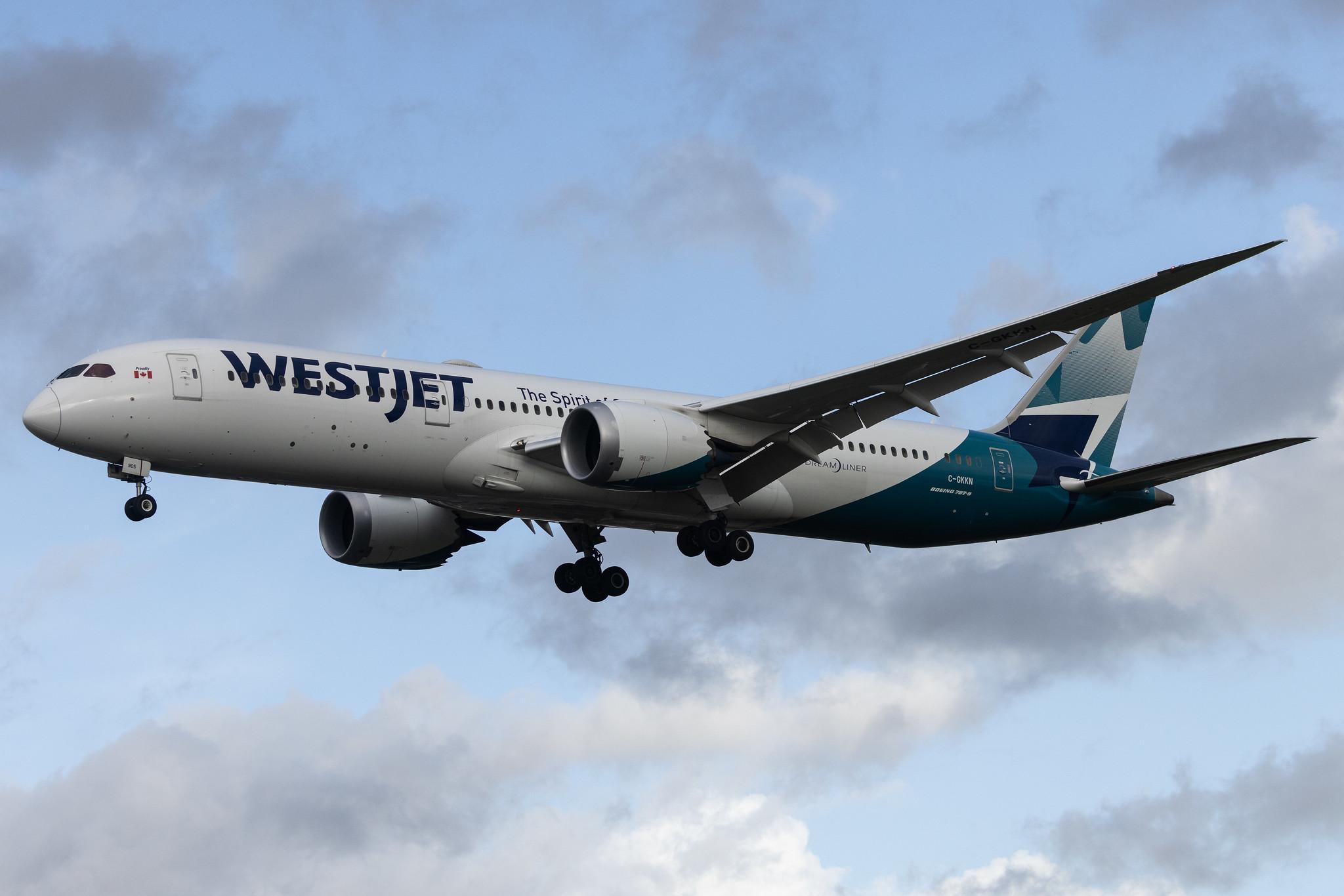 London Heathrow: WestJet (WS / WJA) | Boeing 787-9 Dreamliner B789 | C-GKKN | MSN 64977