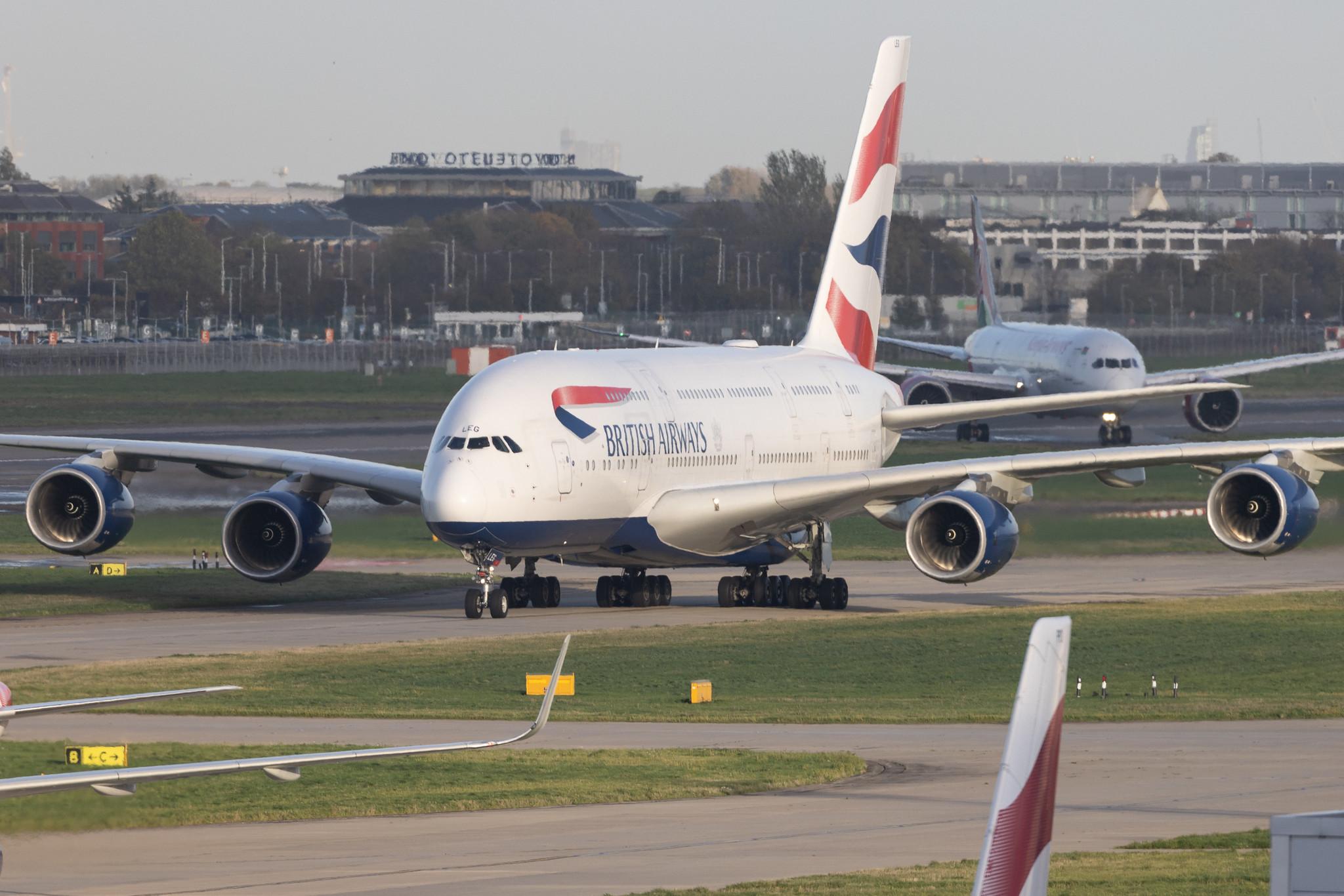 London Heathrow: British Airways (BA / BAW) | Airbus A380-841 A388 | G-XLEG | MSN 161