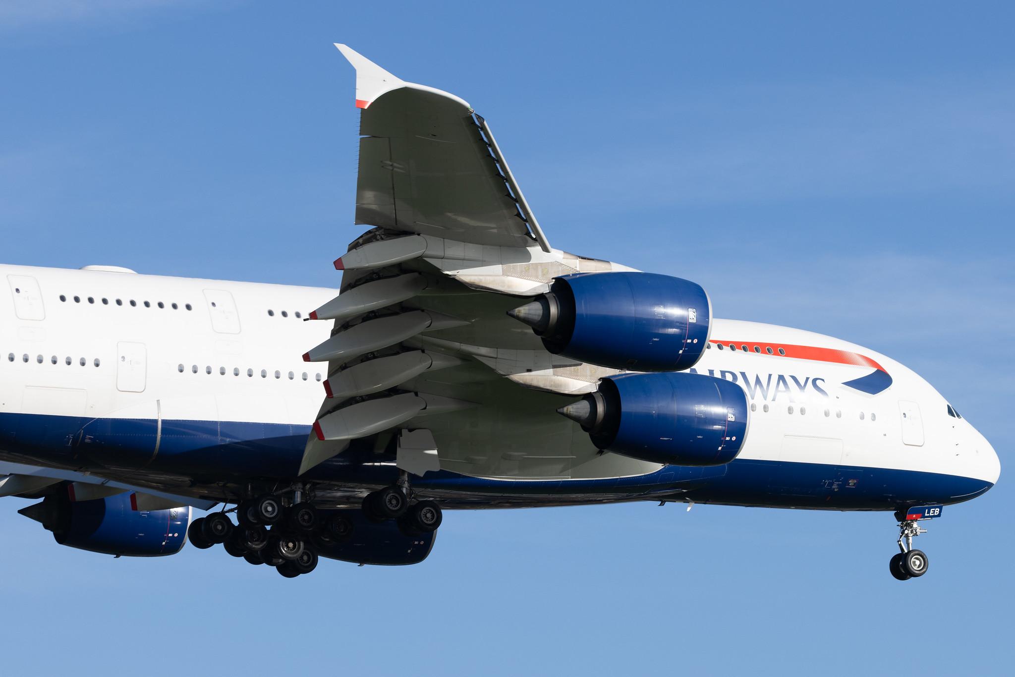 London Heathrow: British Airways (BA / BAW) | Airbus A380-841 A388 | G-XLEB | MSN 121