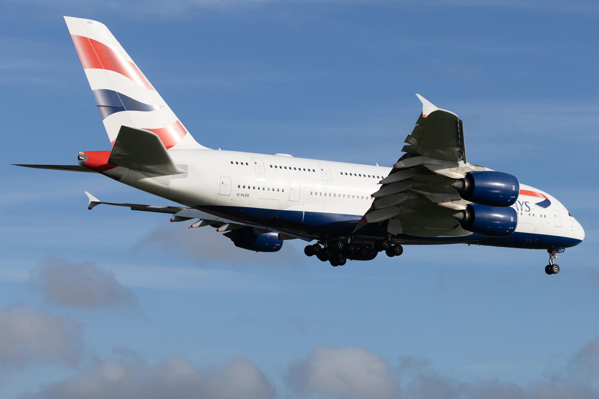 London Heathrow: British Airways (BA / BAW) | Airbus A380-841 A388 | G-XLEG | MSN 161