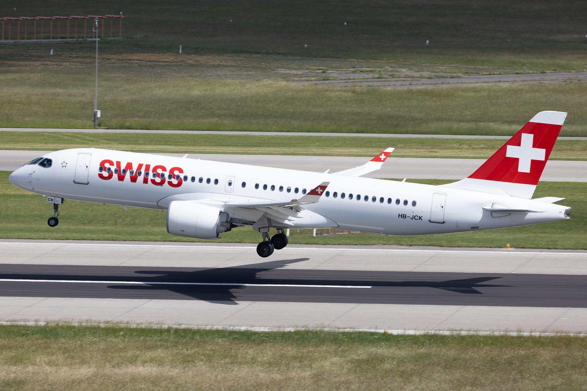 Flughafen Zürich: Swiss (LX / SWR) | Airbus A220-300 BCS3 | HB-JCK | MSN 55027