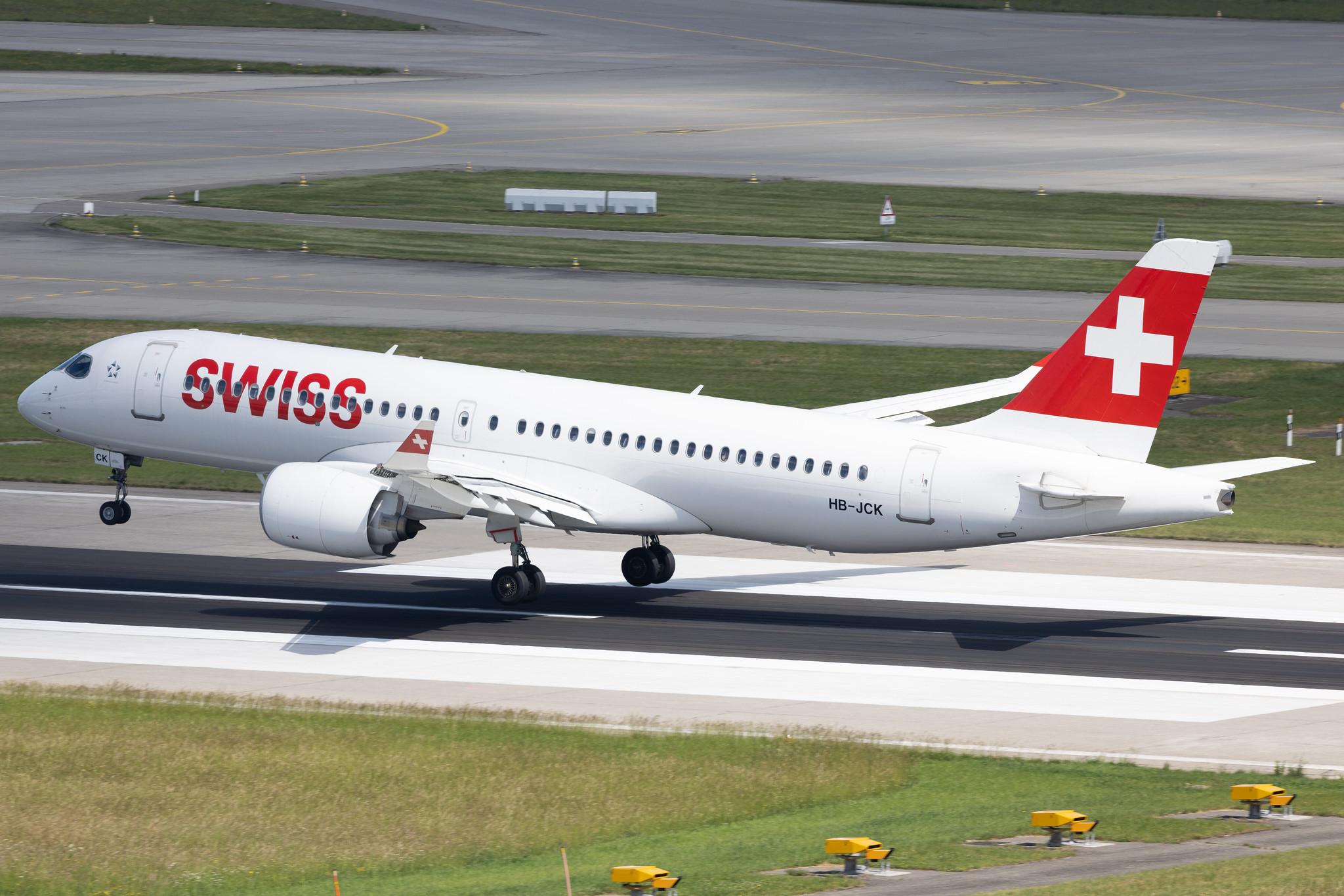 Flughafen Zürich: Swiss (LX / SWR) | Airbus A220-300 BCS3 | HB-JCK | MSN 55027