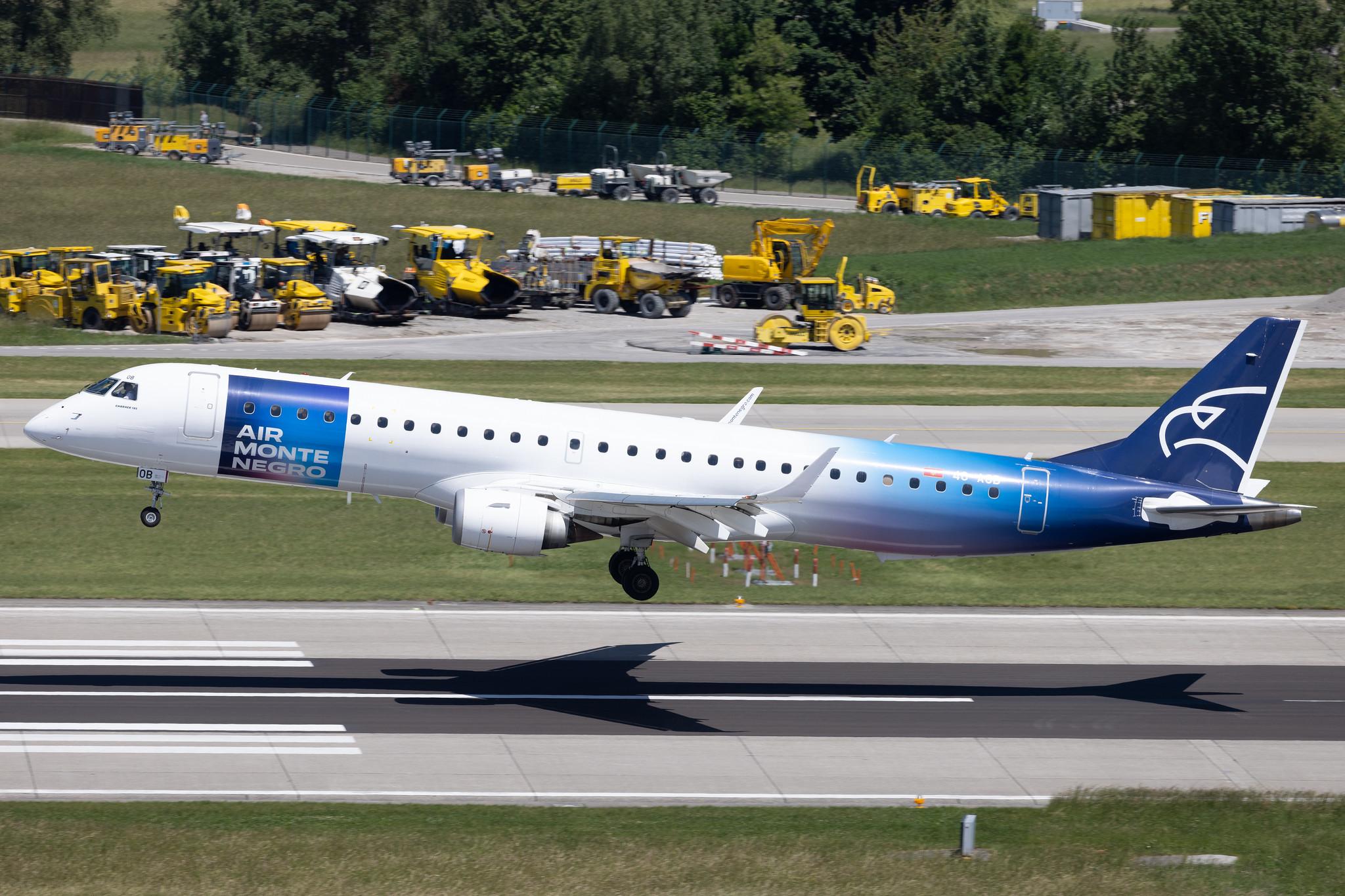 Flughafen Zürich: Montenegro Airlines (YM / MGX) | Embraer E195LR E195 | 4O-AOB | MSN 19000283